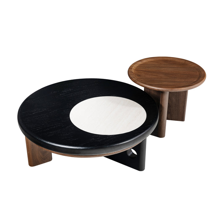 Coffee Table, White-Black-Walnut