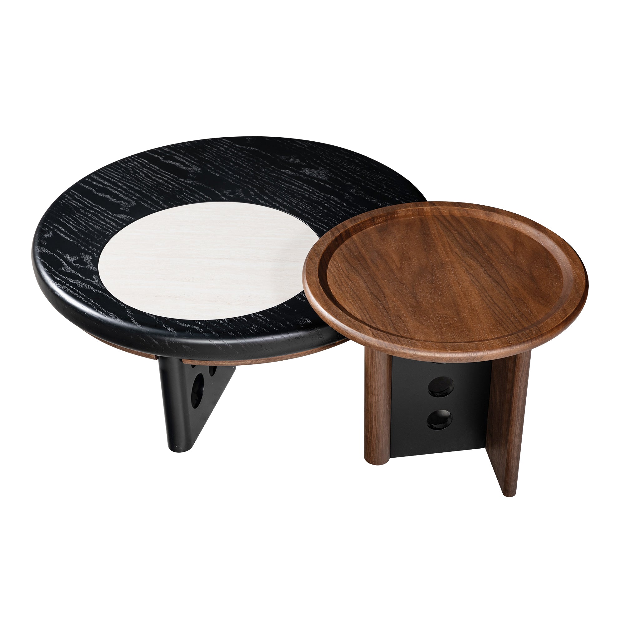 Coffee Table, White/Black/Walnut