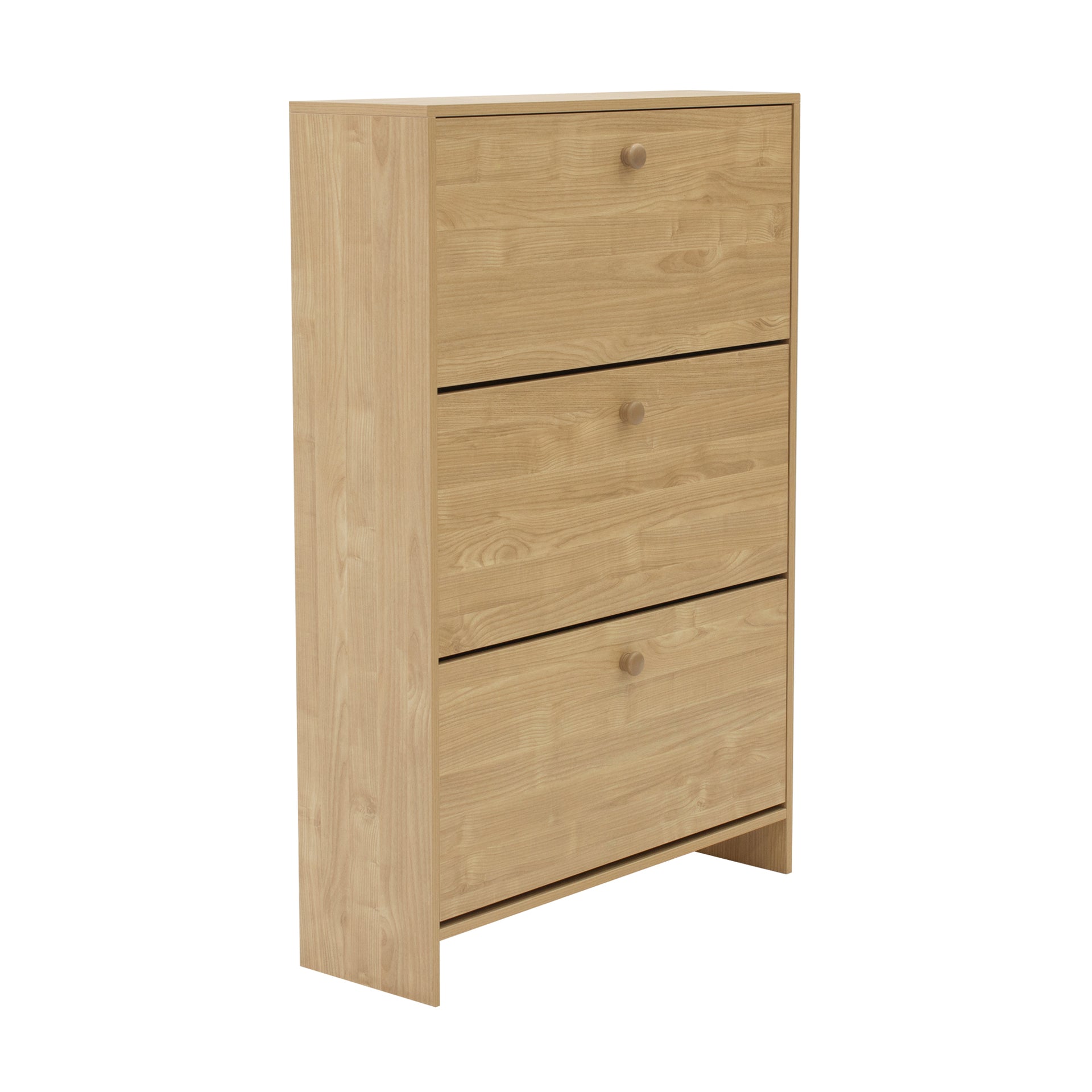 Sisco 3-Drawer Shoe Cabinet, Oak