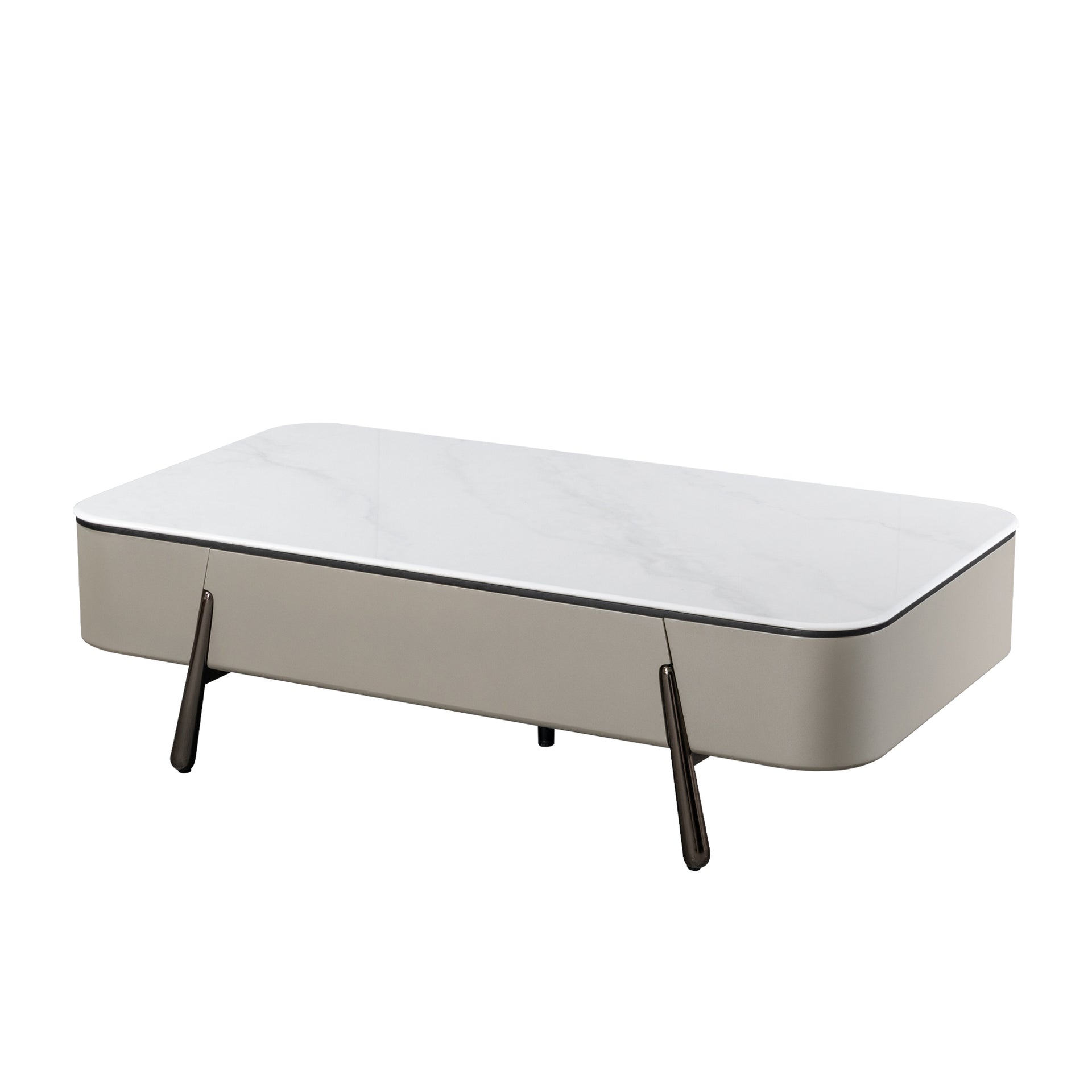 Rome Coffee Table, 1.3M, White & Grey