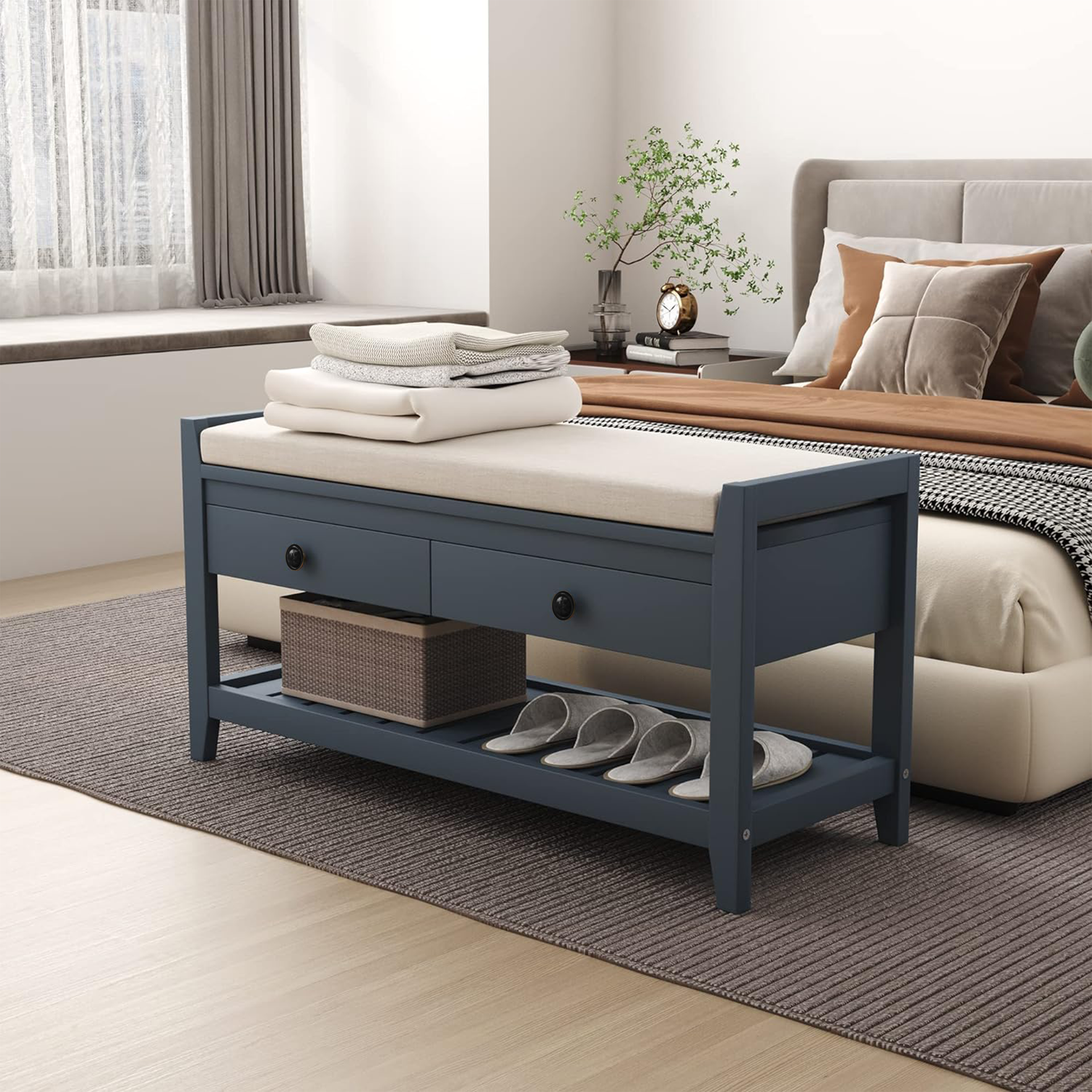 Conca Shoe bench, Blue