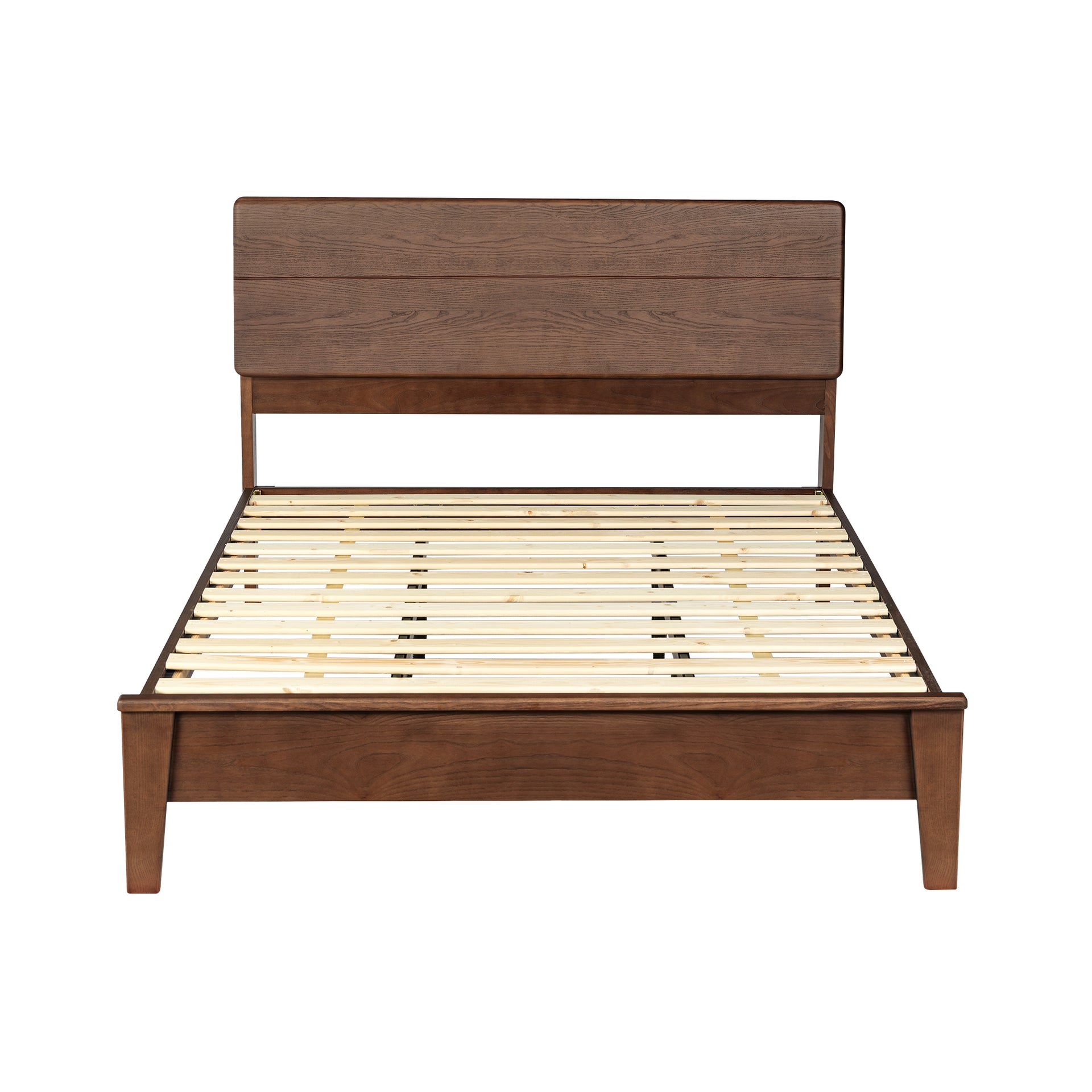 Arezzo Solidwood Bedframe with USB Charger, King, Claro walnut