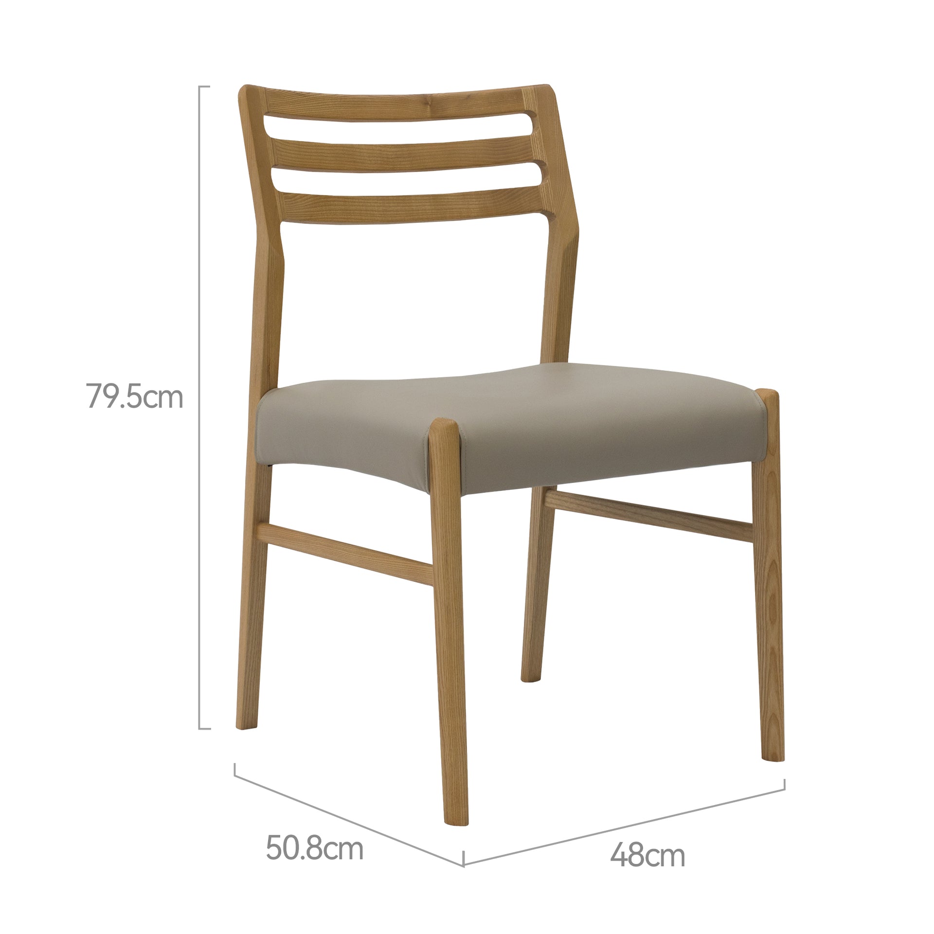Lodi Dining Chair, Wood/Grey, Set of 2