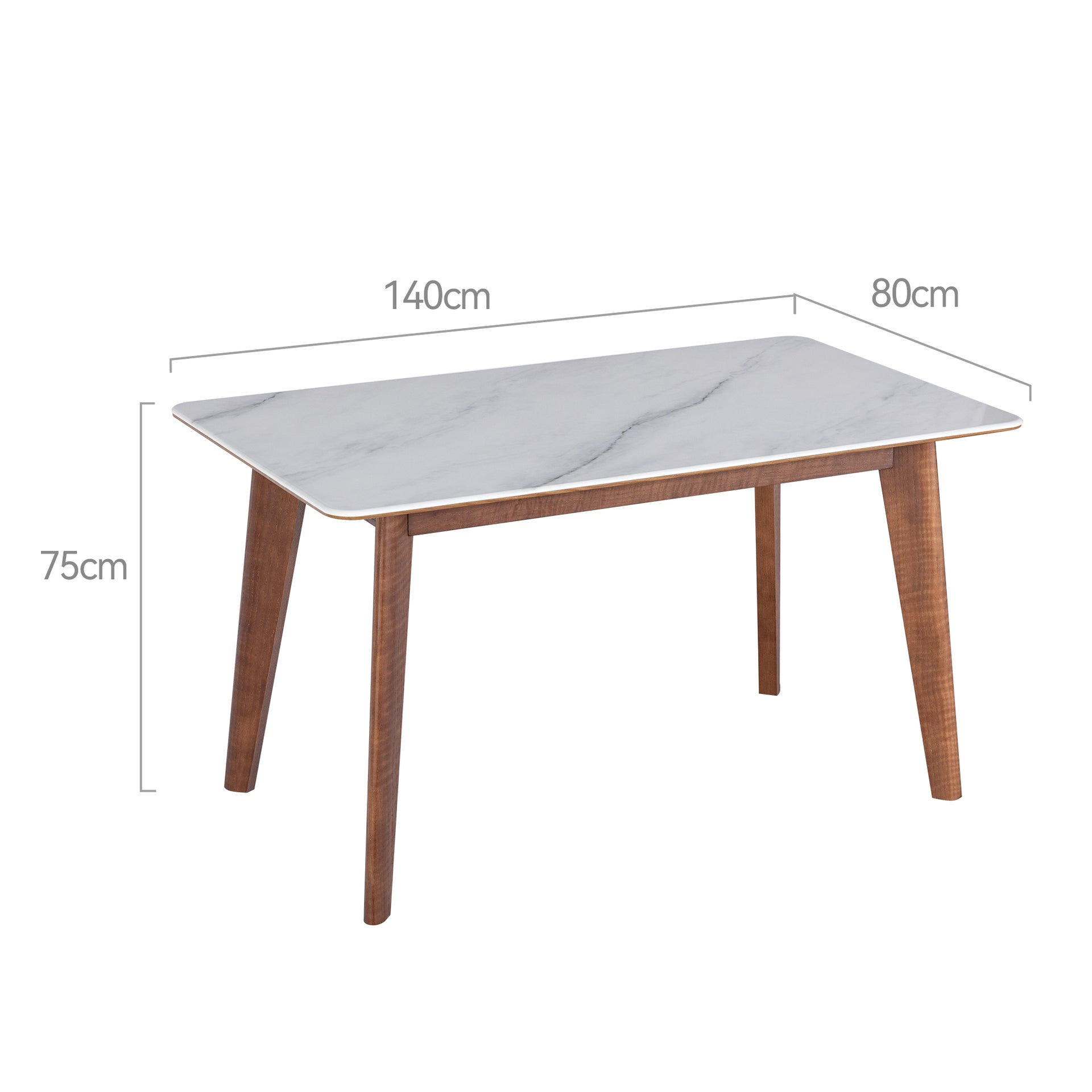 Messina Microcrystalline stone-top Dining Table, 1.4M, Walnut