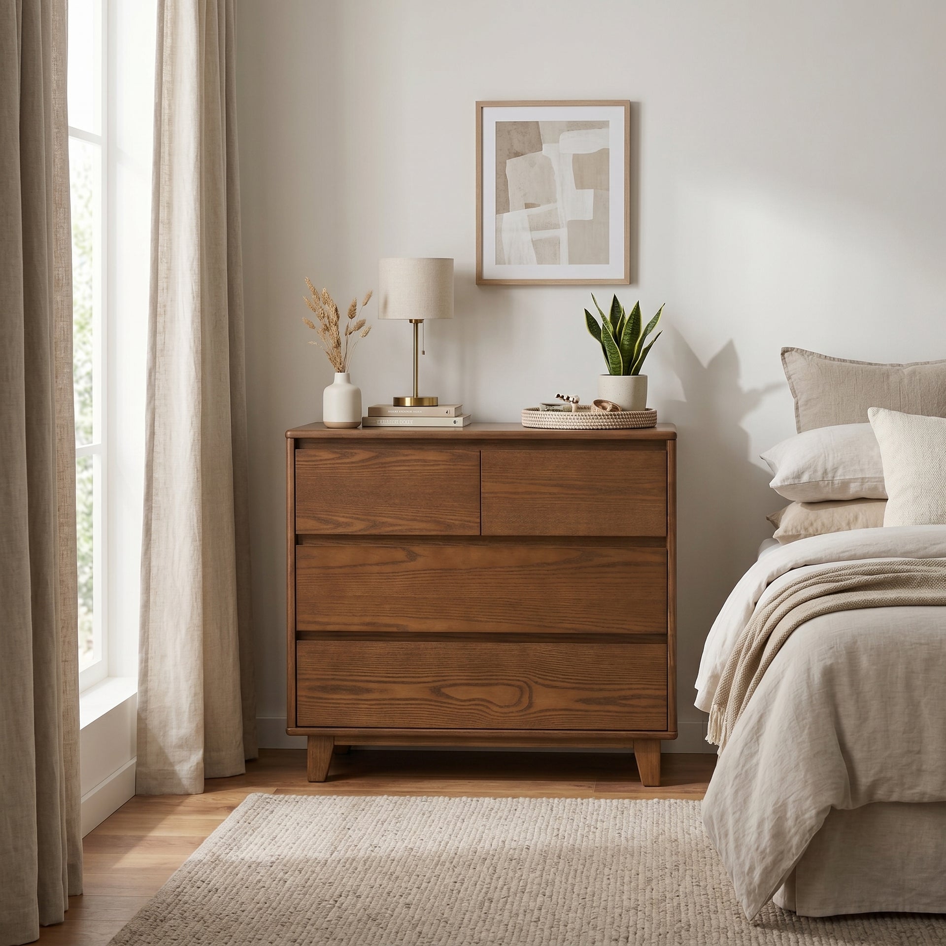 Arezzo 2 over 2 Lowboy, Claro Walnut