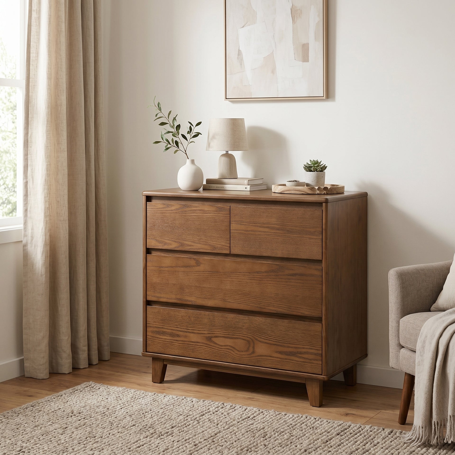 Arezzo 2 over 2 Lowboy, Claro Walnut