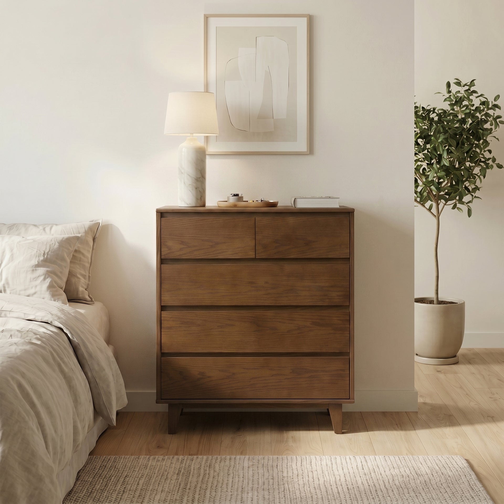 Arezzo 2 over 3 Tallboy, Claro Walnut