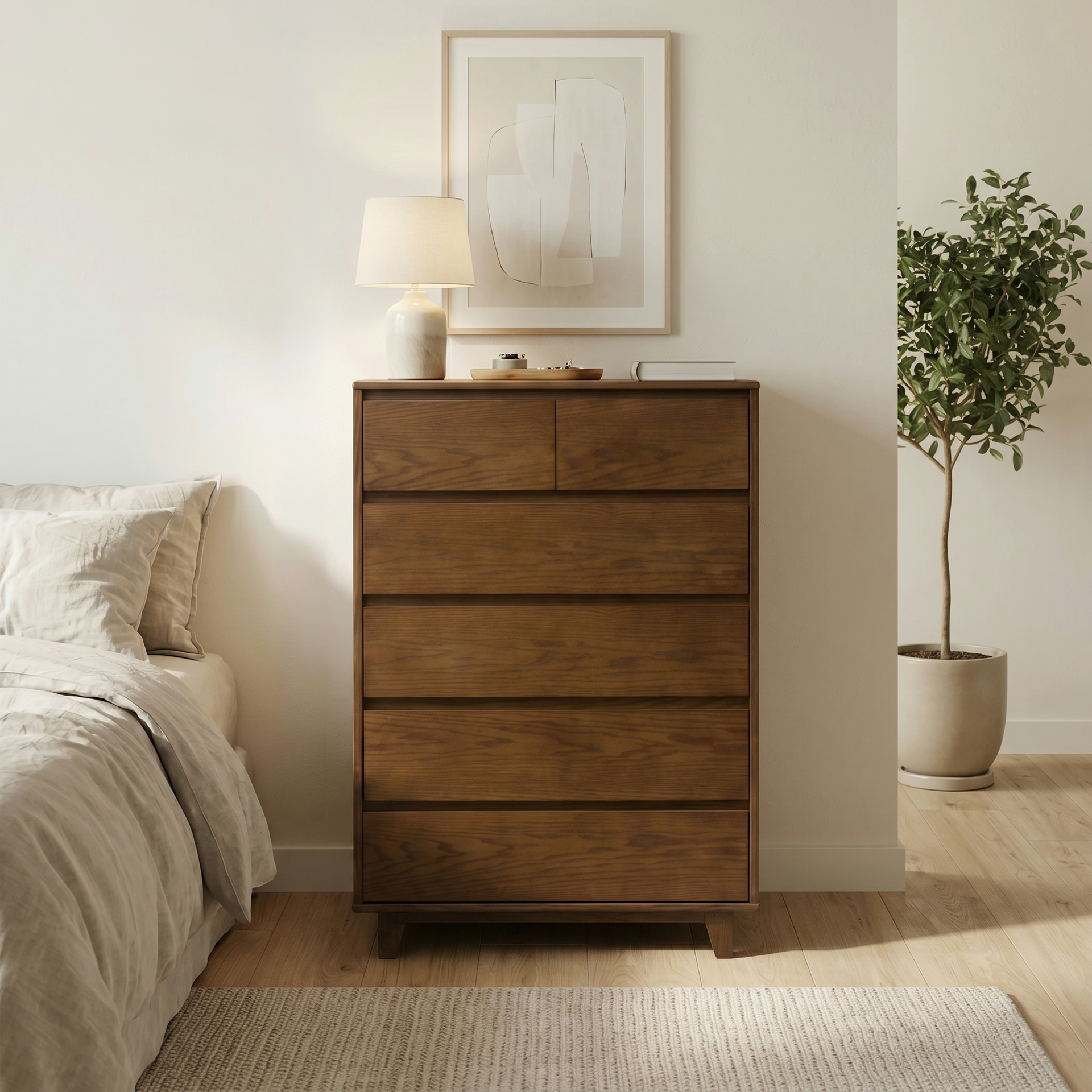 Arezzo 2 over 4 Tallboy, Claro Walnut