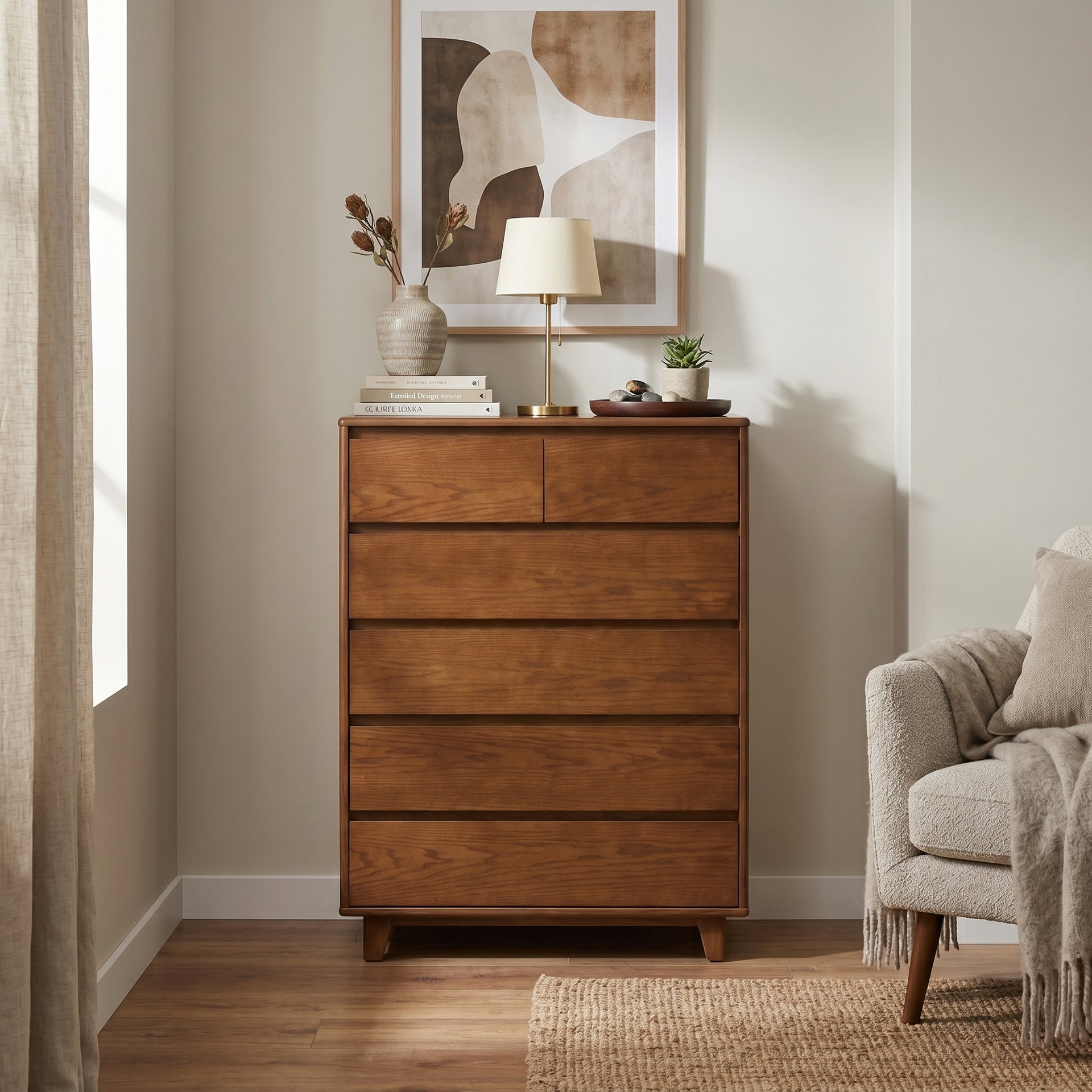 Arezzo 2 over 4 Tallboy, Claro Walnut