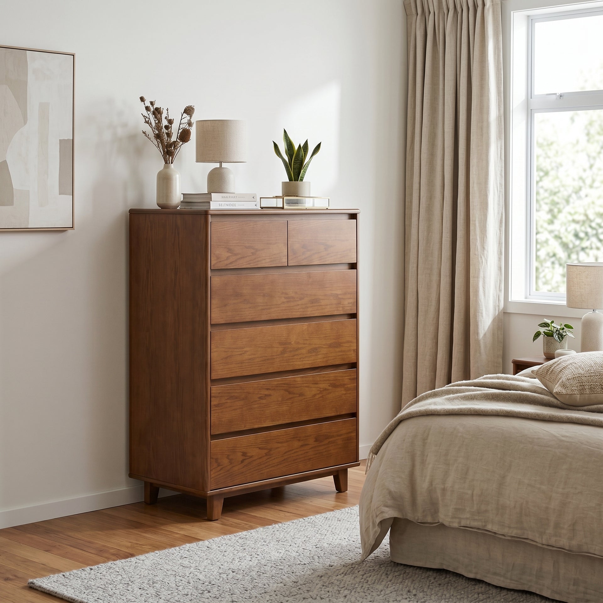 Arezzo 2 over 4 Tallboy, Claro Walnut