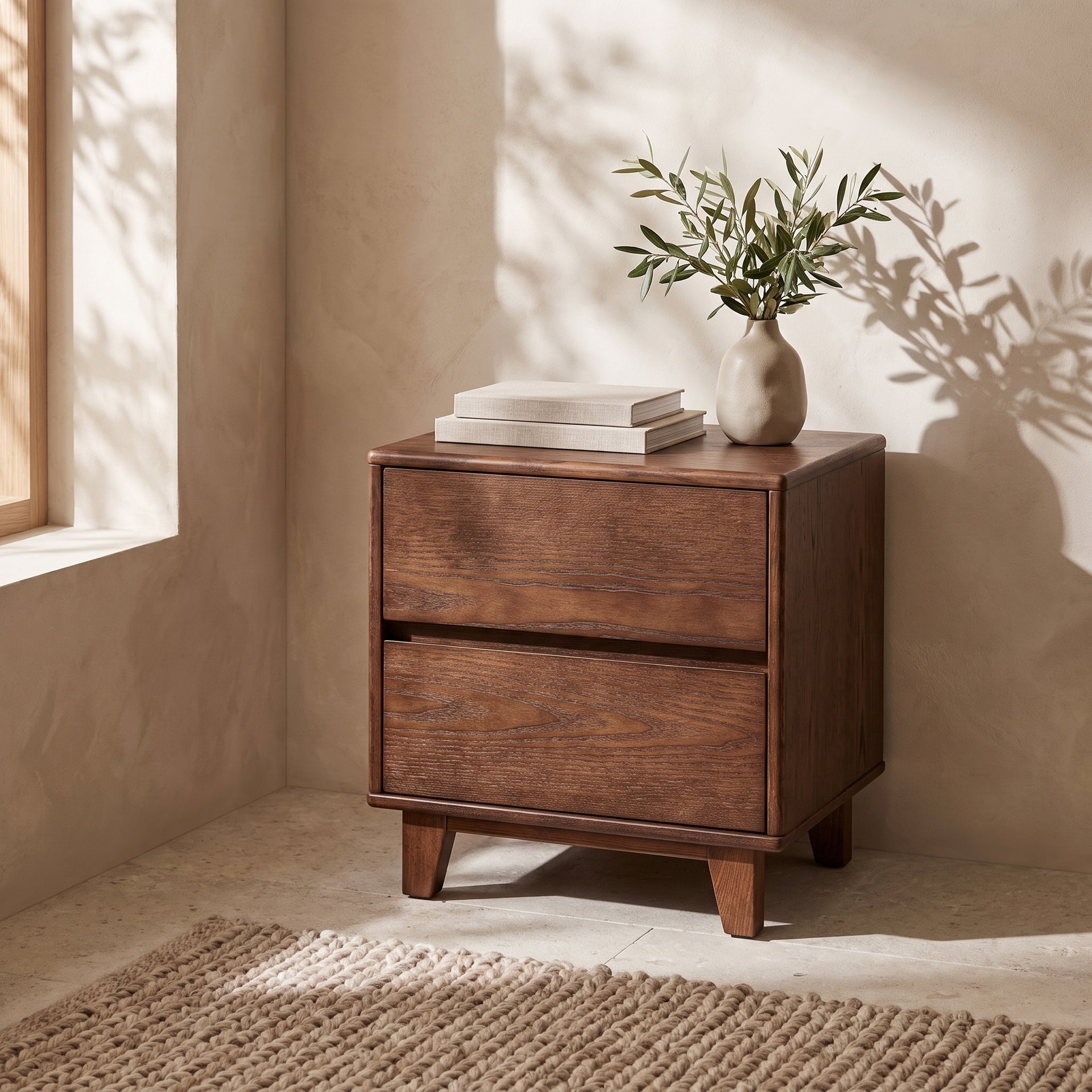 Arezzo Bedside Table, Claro Walnut