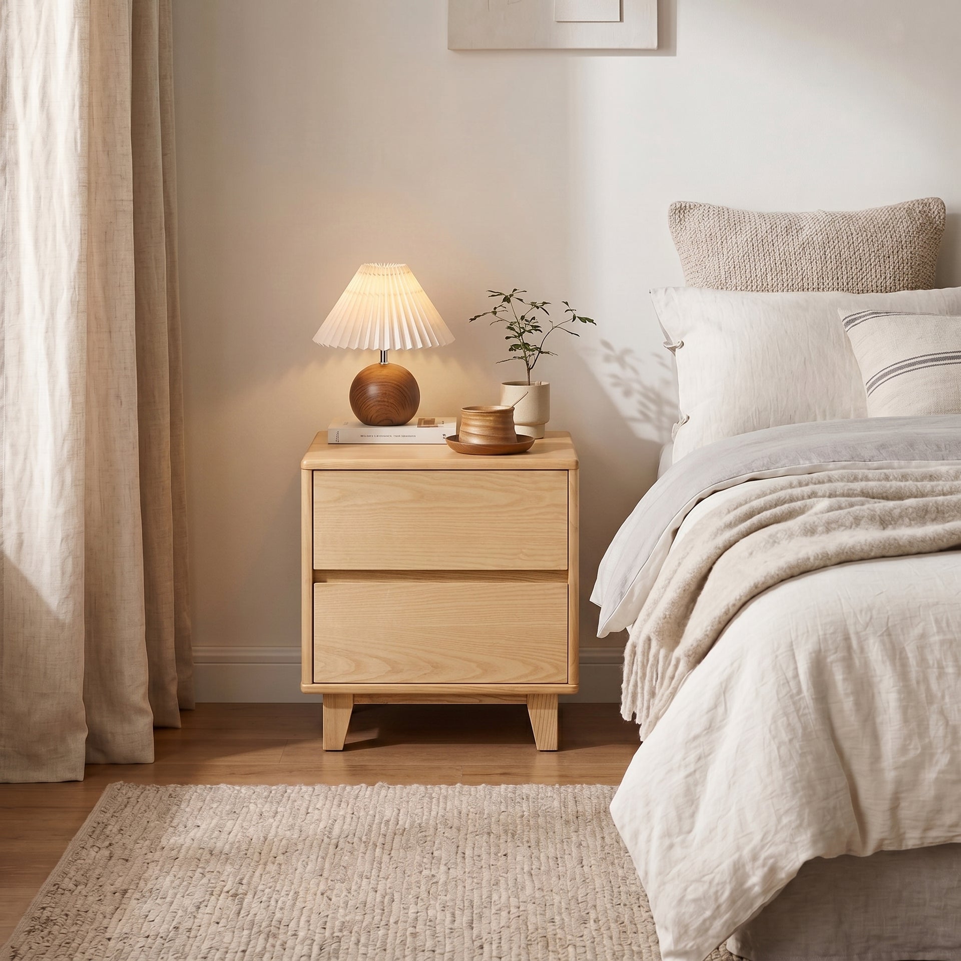 Arezzo Bedside Table, Wood