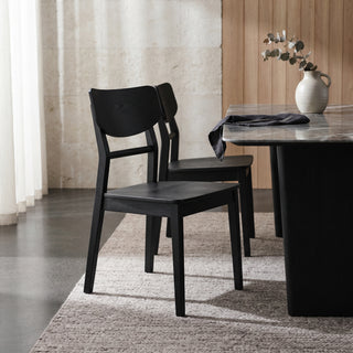 Arezzo Dining Chair, Black, Set of 2