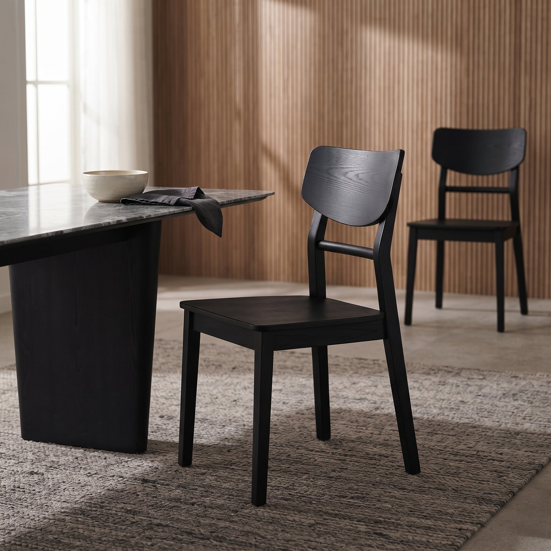 Arezzo Dining Chair, Black(Set of 2)