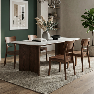 Arezzo Microcrystalline stone-top Dining Table 2M