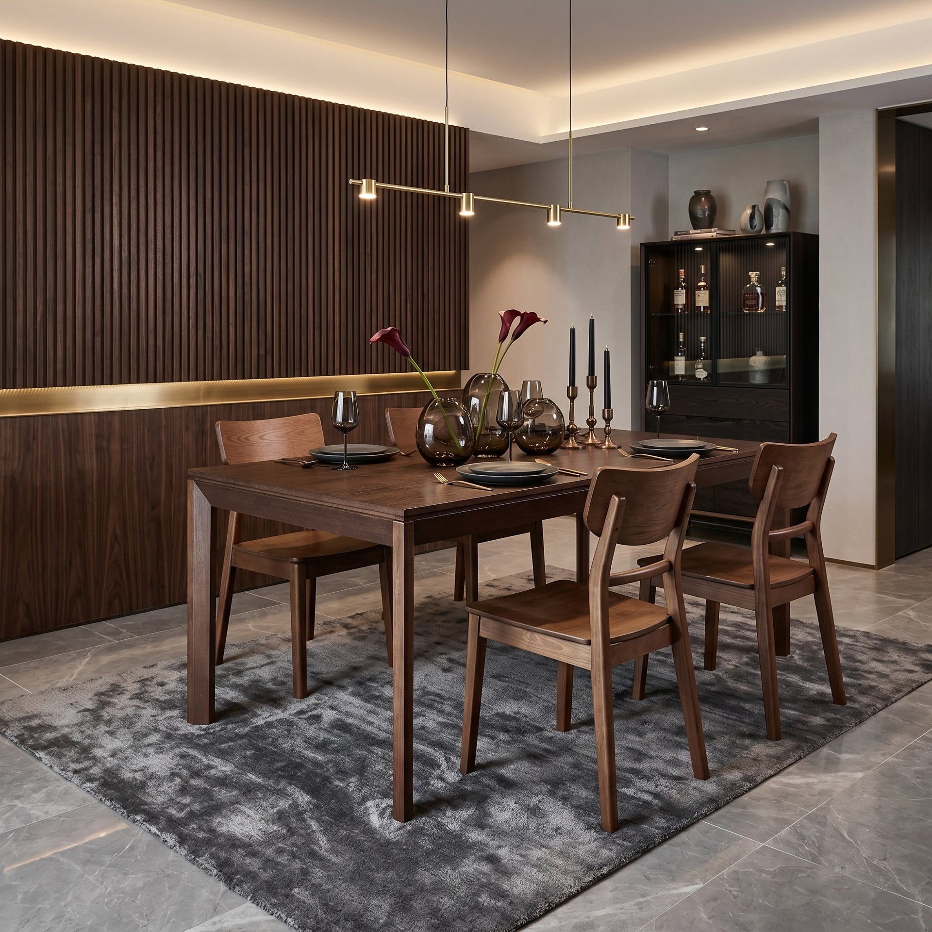 Arezzo Standard Dining Table, Claro Walnut, 1.8M