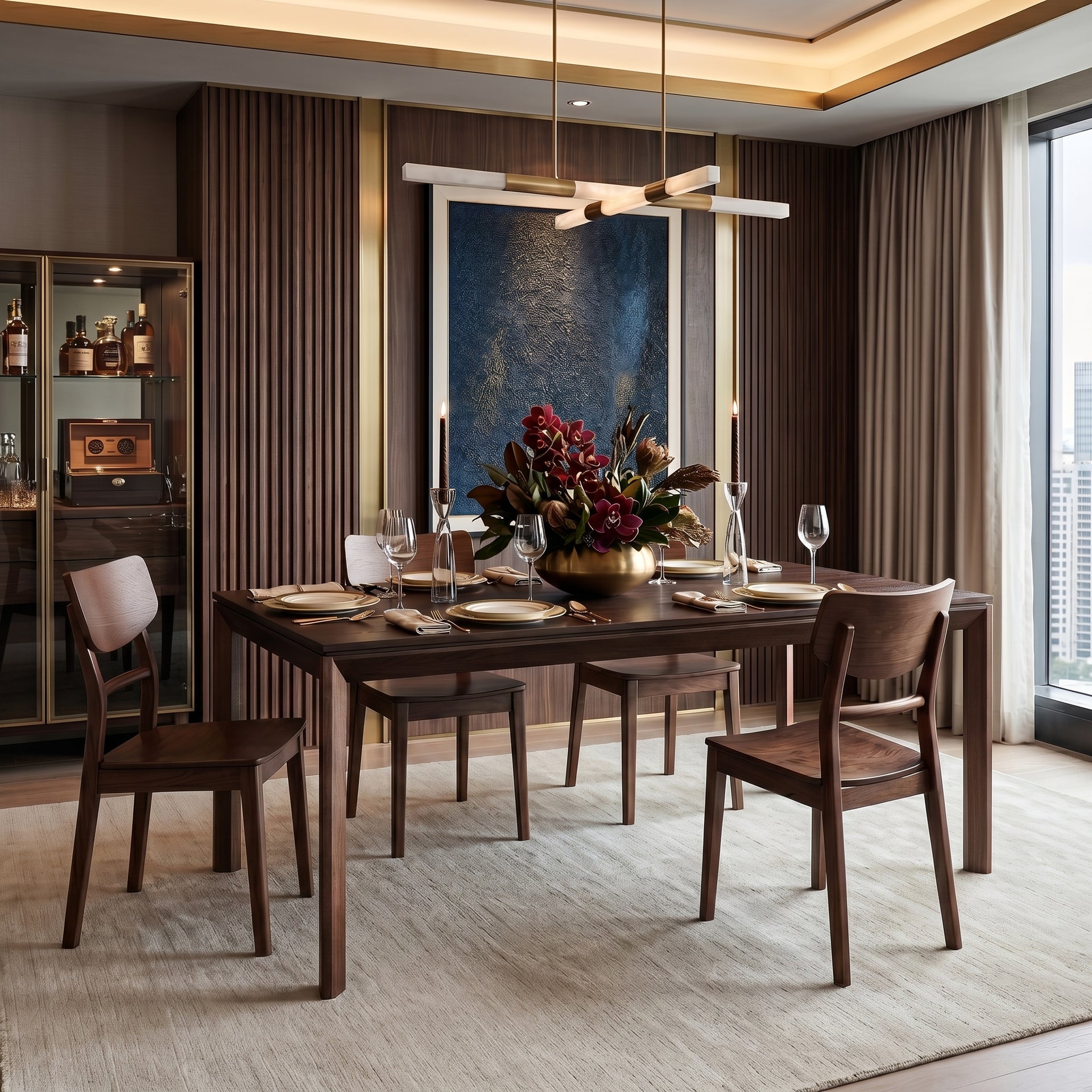 Arezzo Standard Dining Table, Claro Walnut, 1.8M