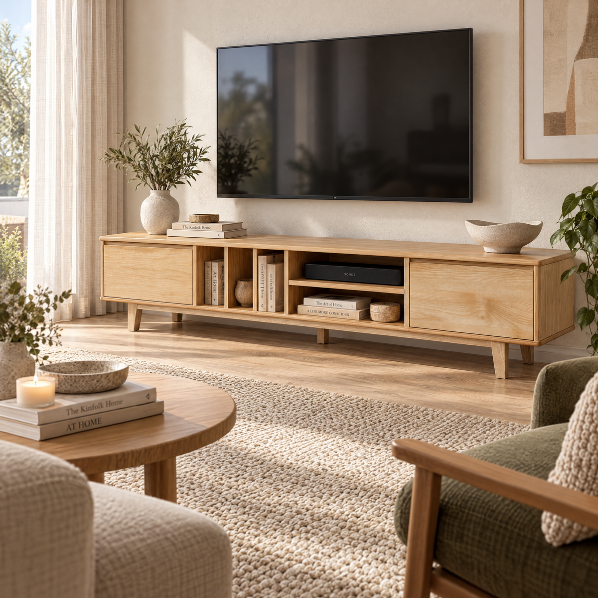 Arezzo TV Stand, 2M, Wood