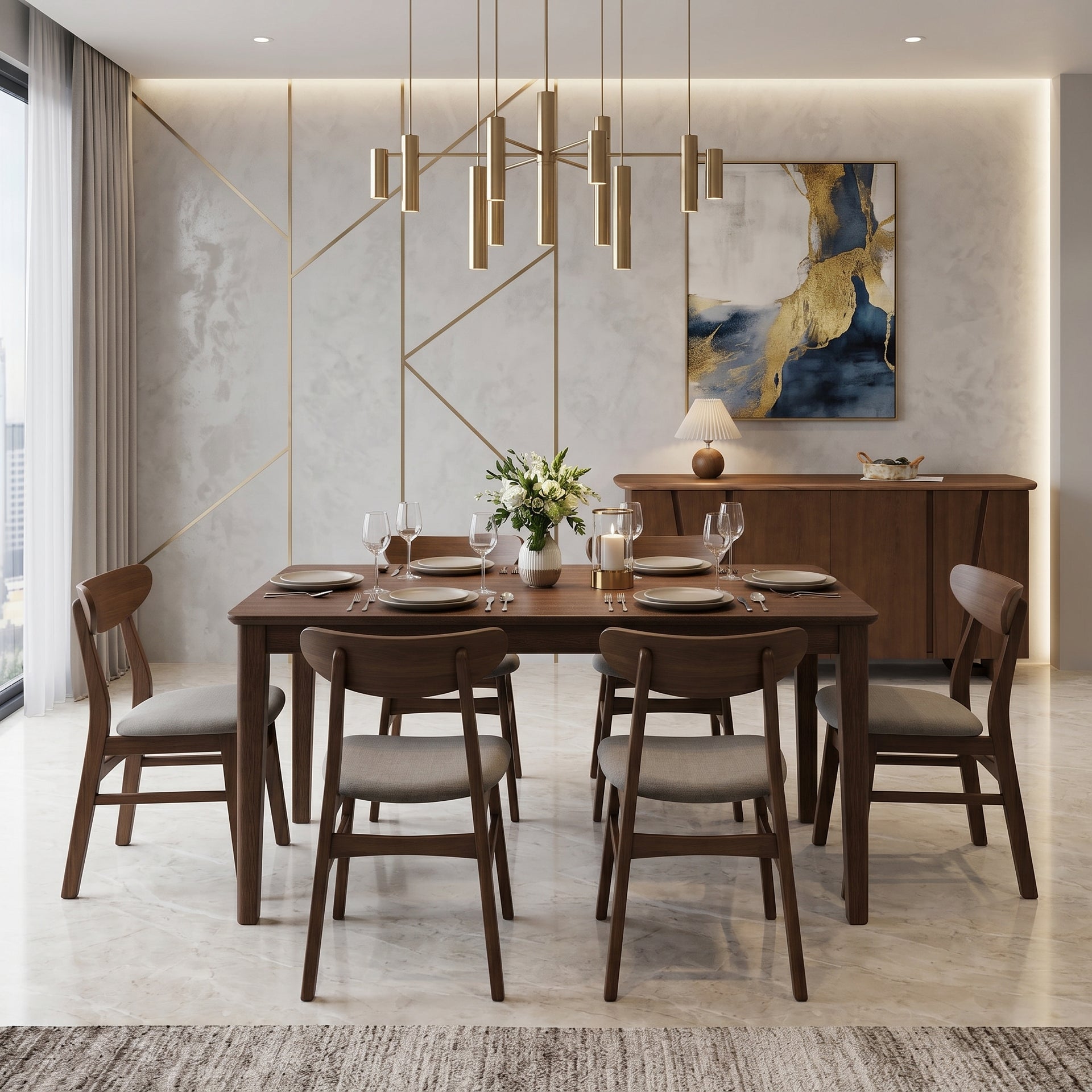 Armati Dining Table, Claro Walnut, 1.4M