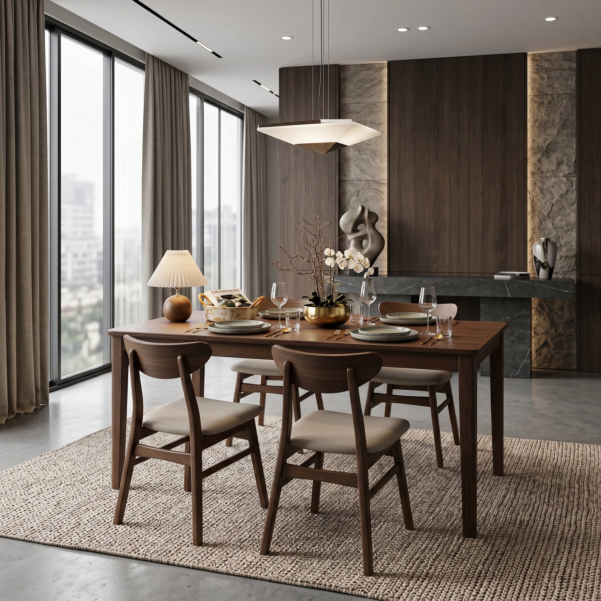 Armati Dining Table, Claro Walnut, 1.4M