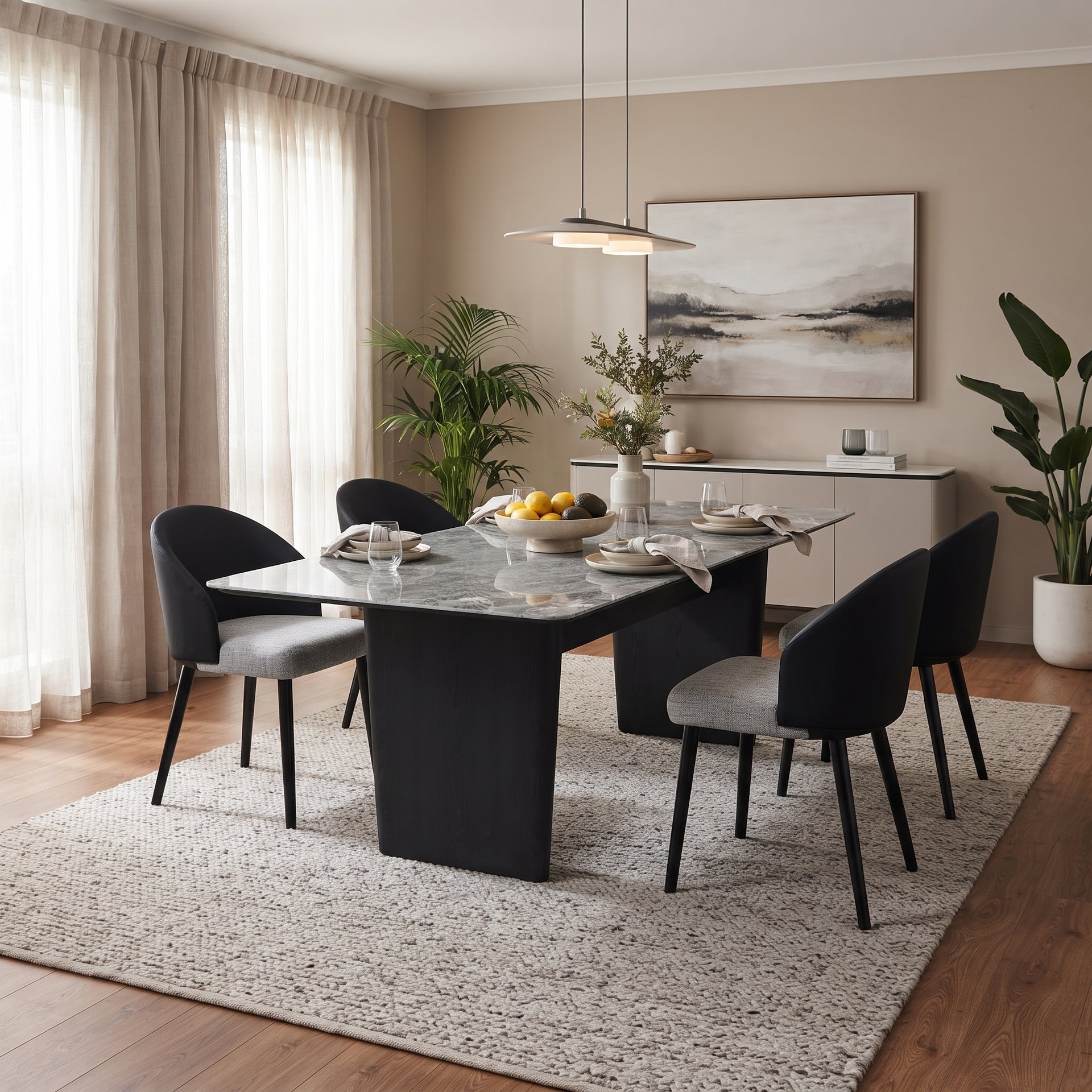 Augusta Marble Dining Table, 1.8M