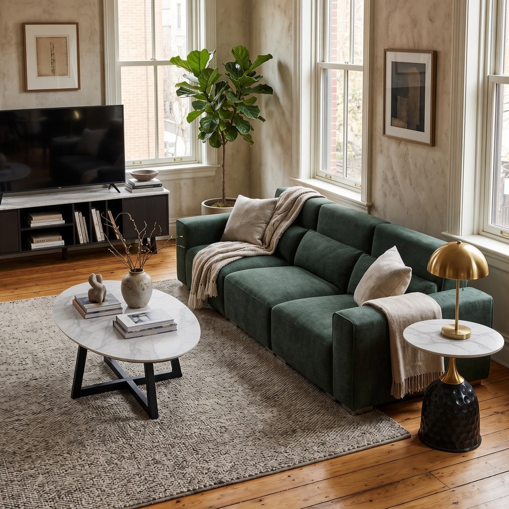 Bergamo 4-Seater Sofa, Green