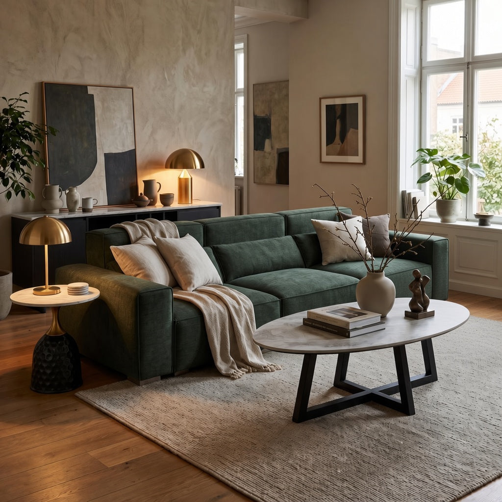 Bergamo 4-Seater Sofa, Green