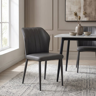 Biella Dining Chair, Dark Grey, Set of 2