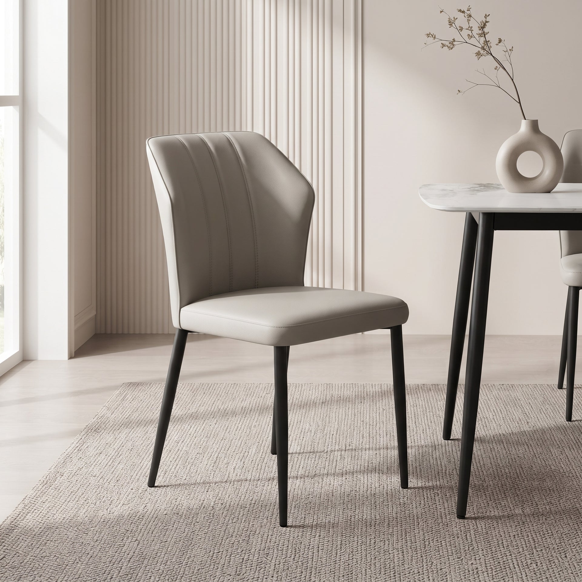 Biella Dining Chair, Light Grey, Set of 2