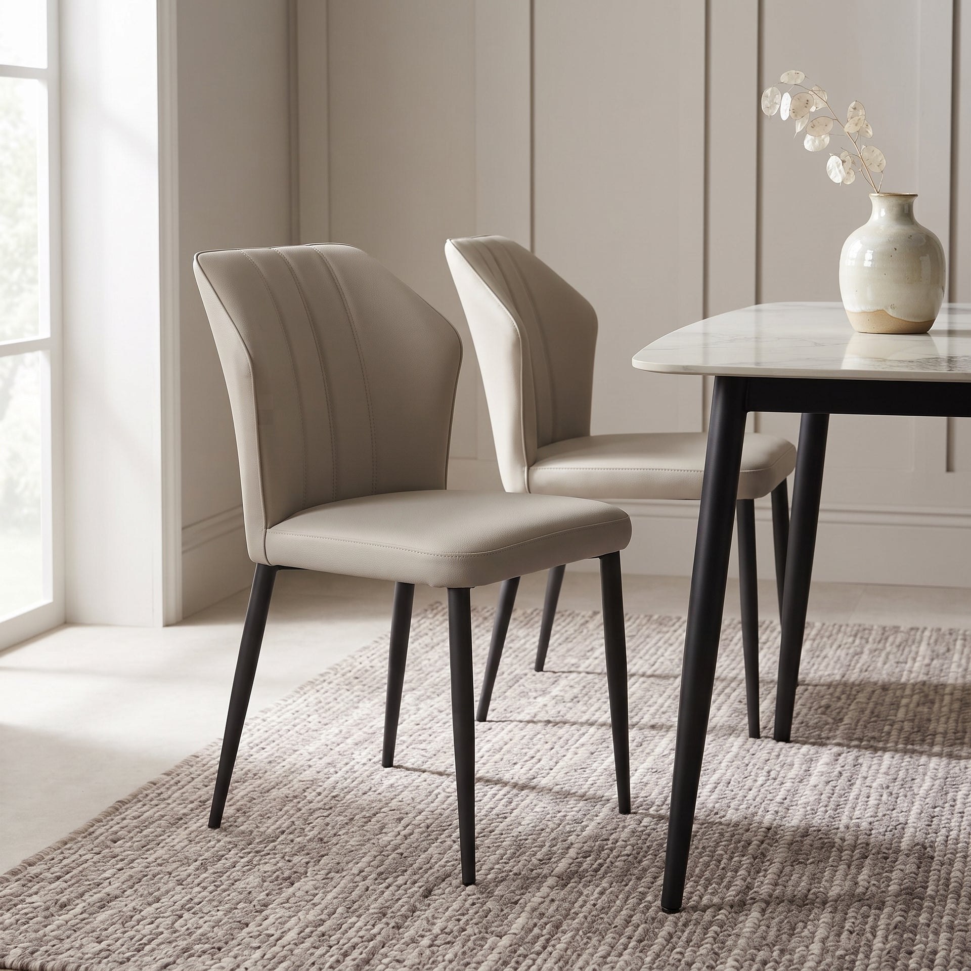Biella Dining Chair, Light Grey, Set of 2
