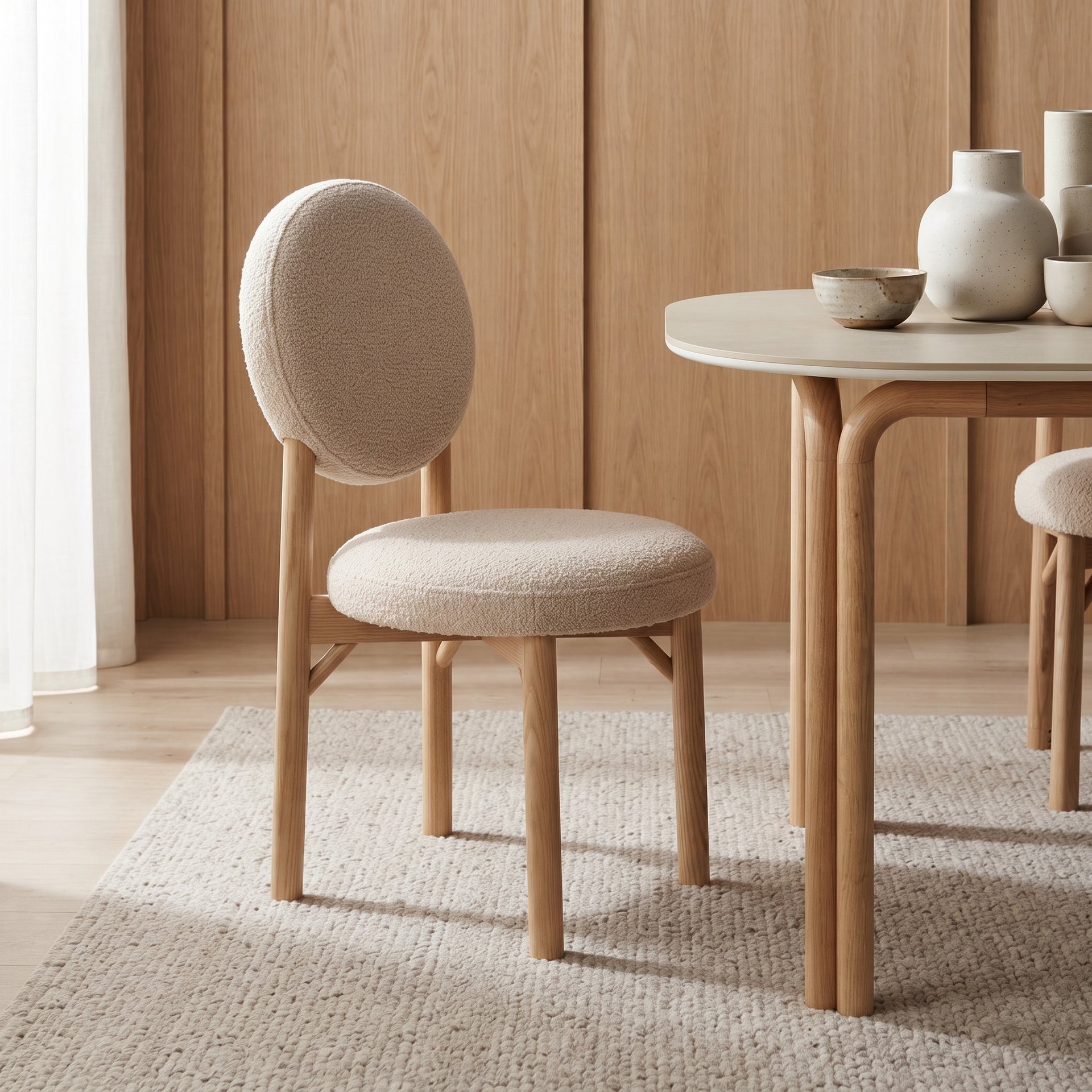 Bono Solidwood Dining Chair, Beige, Set of 2