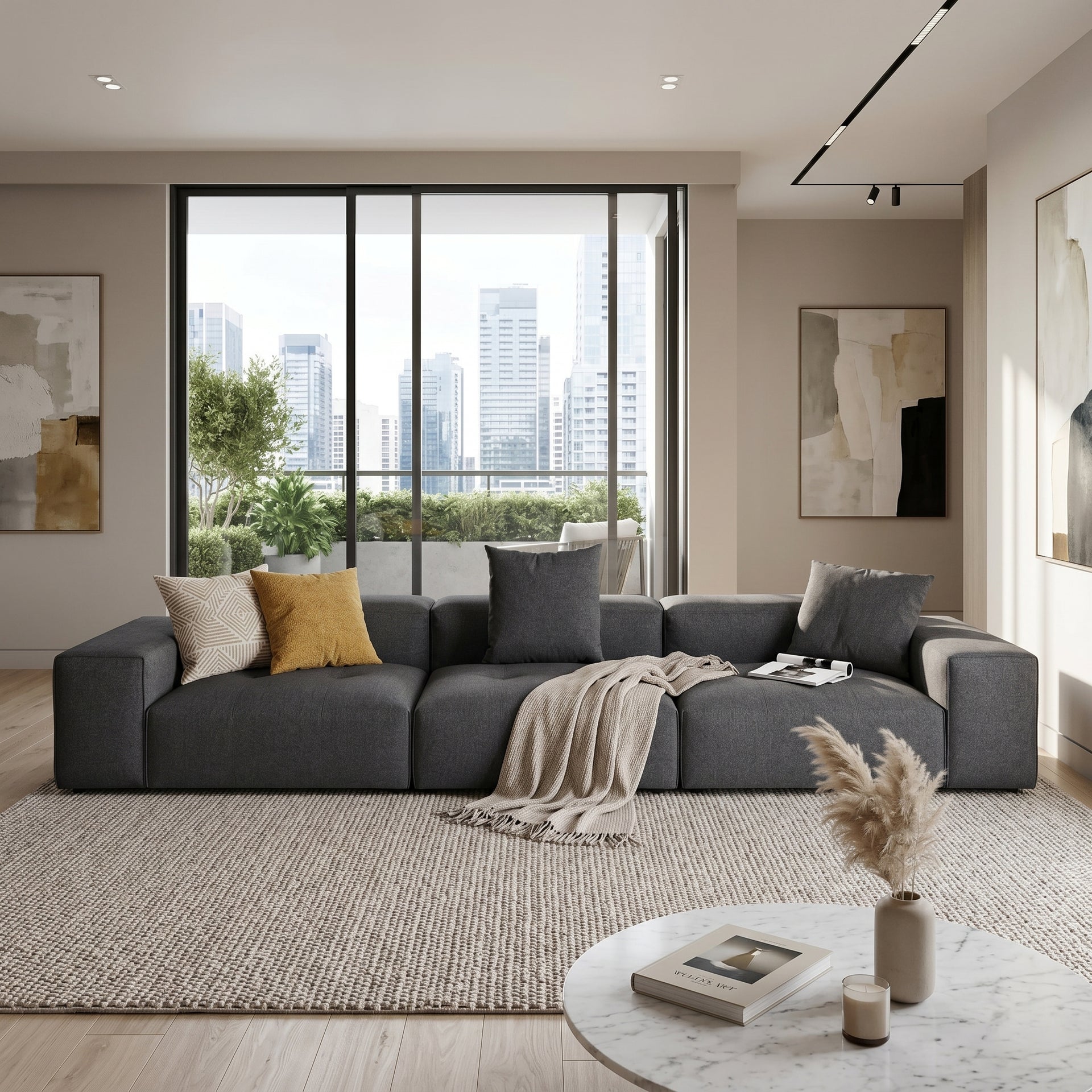 Bonsa 5 Seater Sofa, Dark Grey