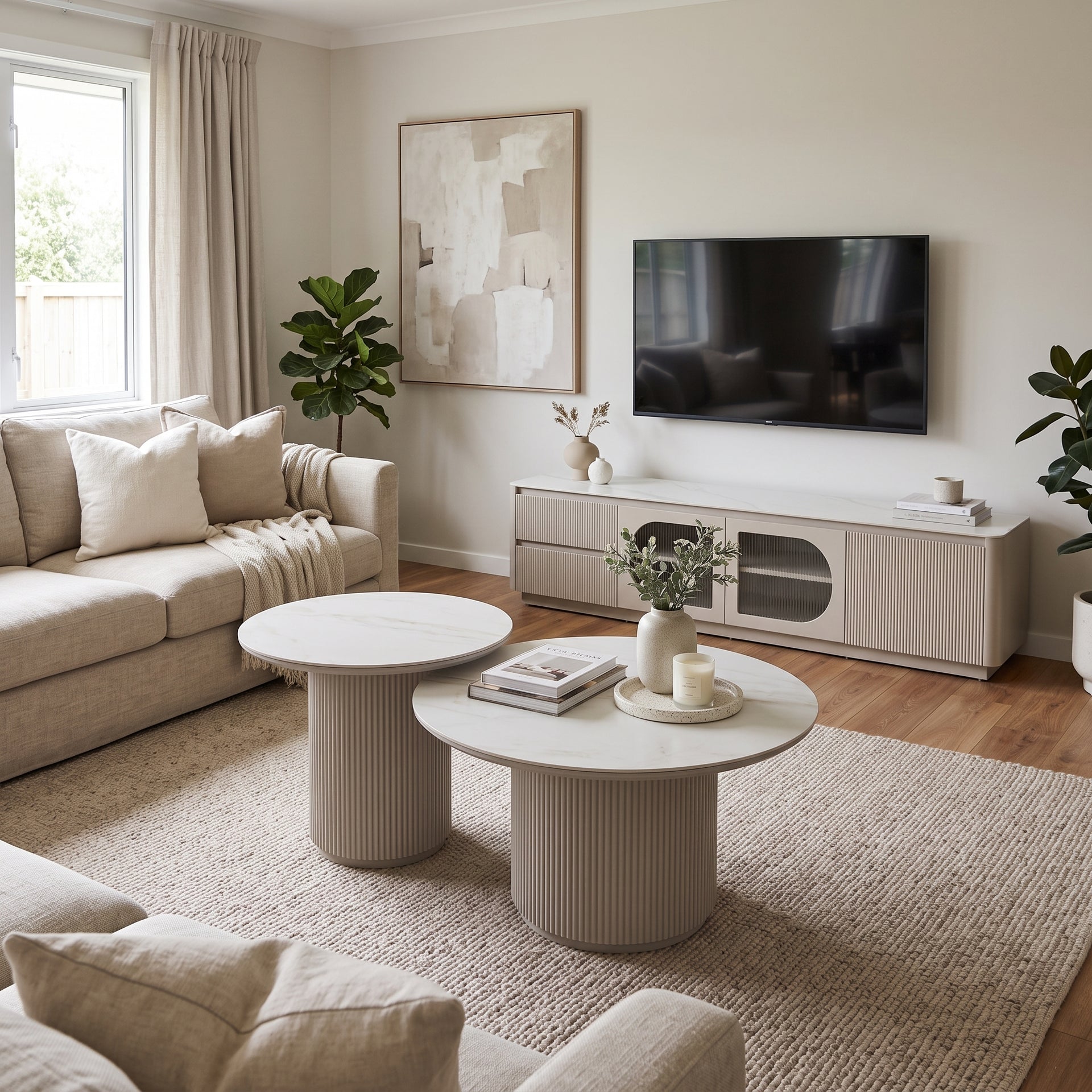 Bruil TV Stand, 2M, Khaki Grey