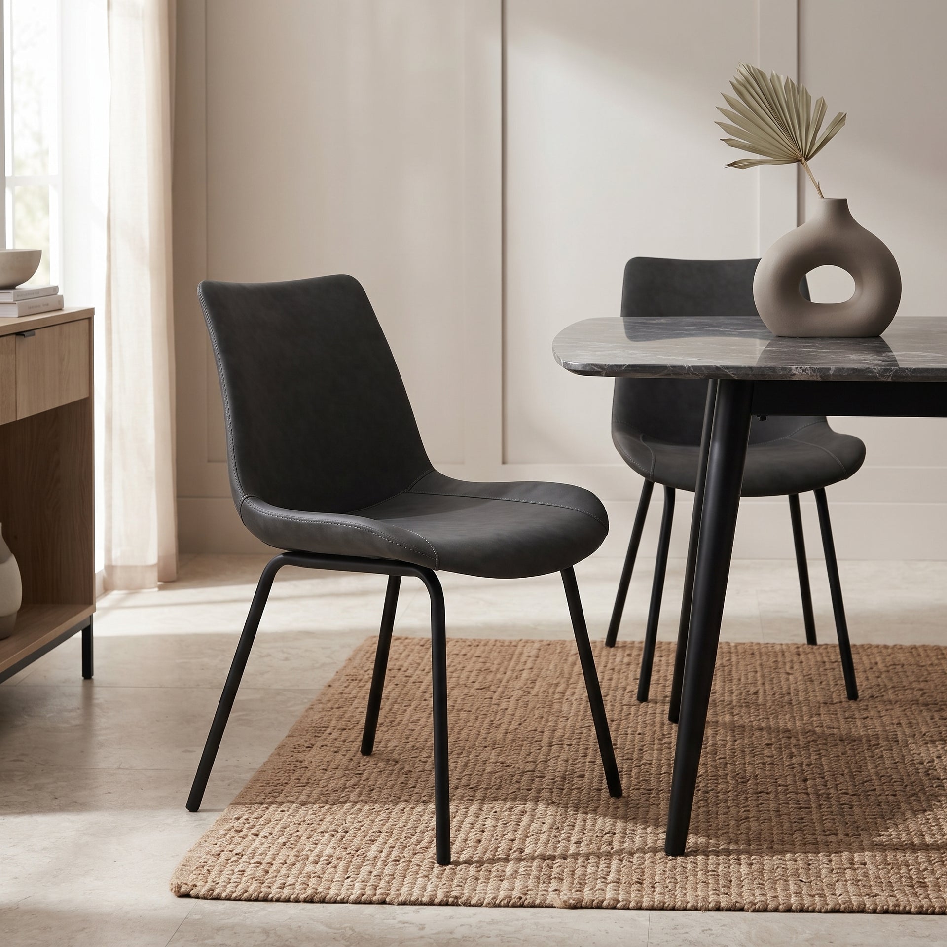 Bubbio Dining Chair, Grey, Set of 2
