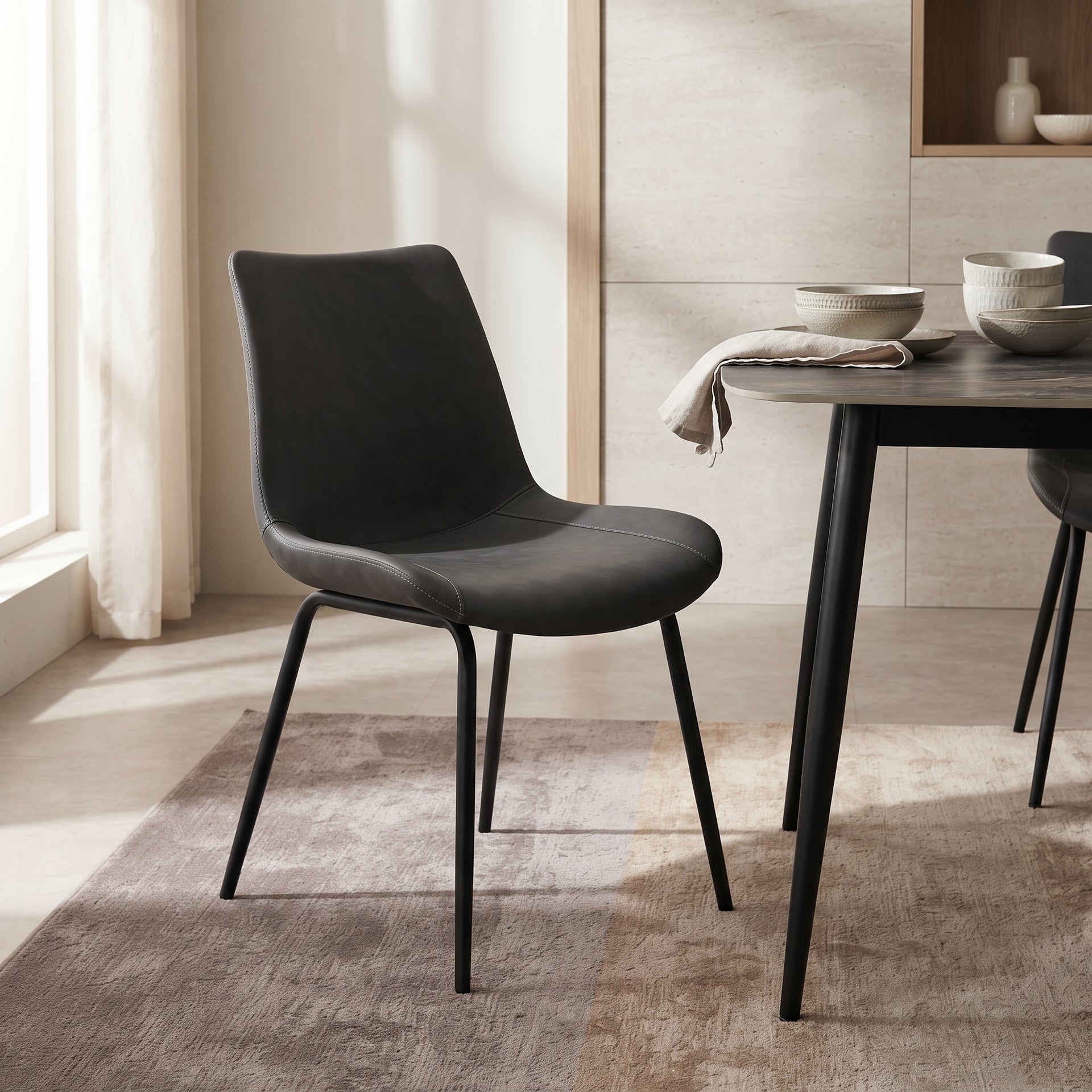 Bubbio Dining Chair, Grey, Set of 2