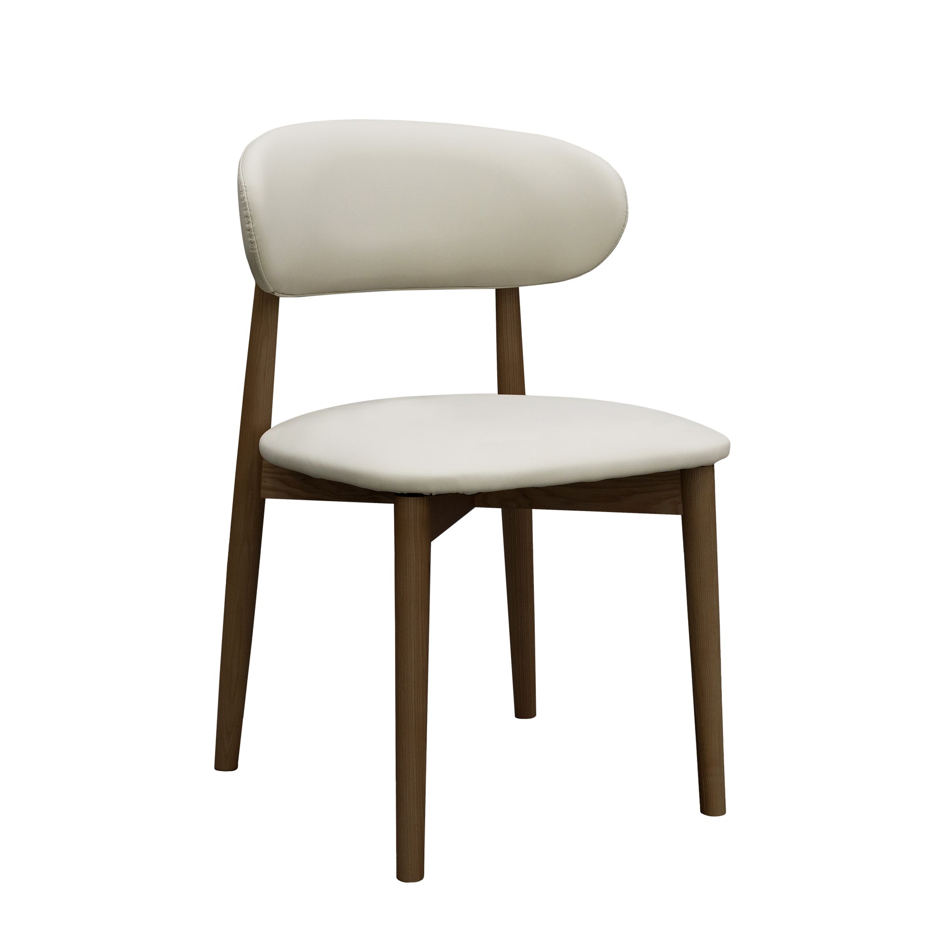 Cento Dining Chair, Walnut & Beige, Set of 2