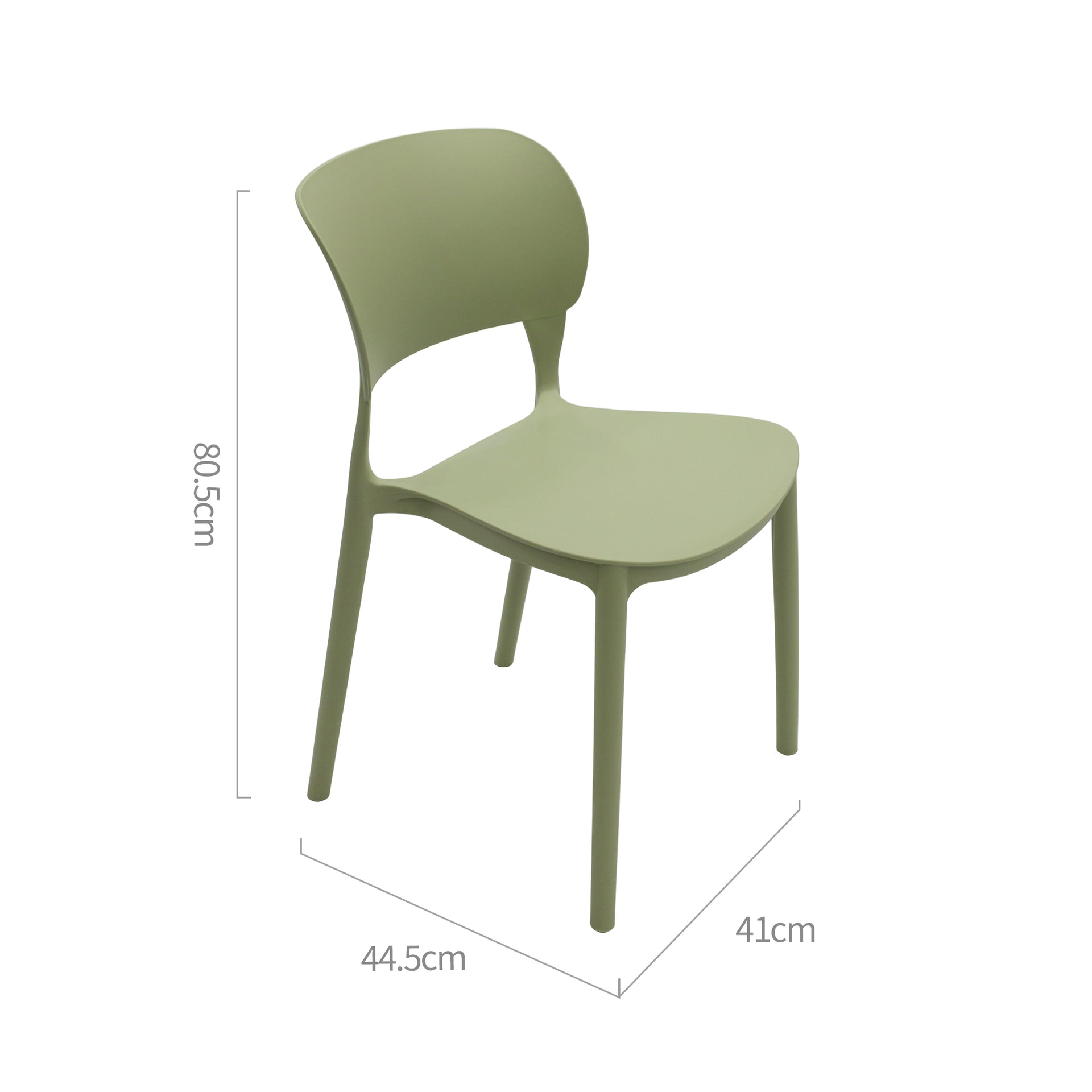 Lucca Stackable Dining Chair, Green, Set of 2