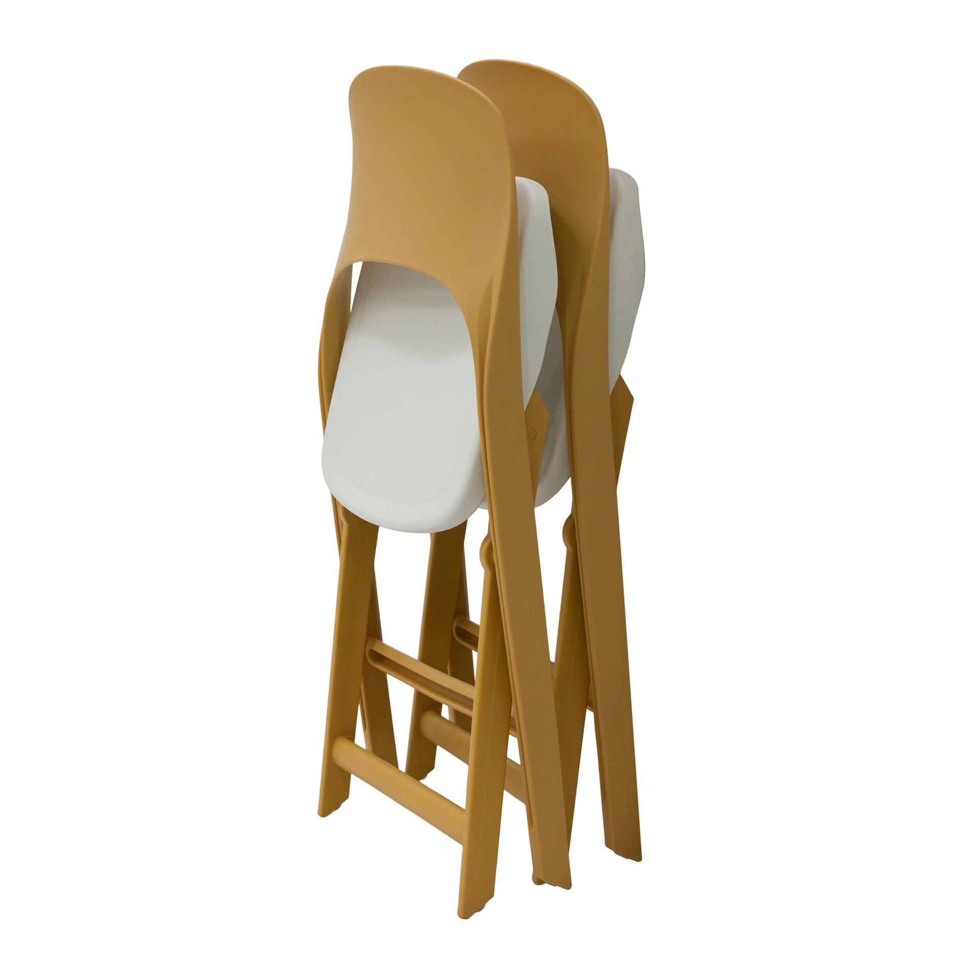 Ribera Foldable Dining Chair, Yellow/White, Set of 5
