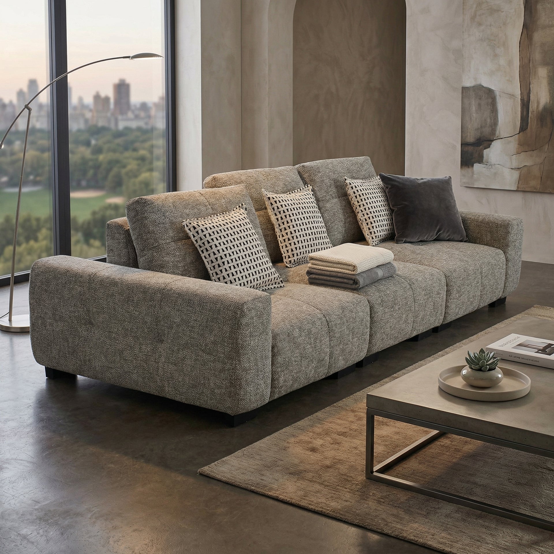 Castel 3 Seater Adjustable Sofa, Restored  Brown