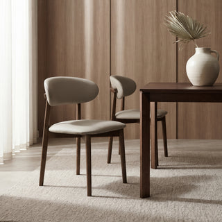 Cento Dining Chair, Walnut & Grey, Set of 2