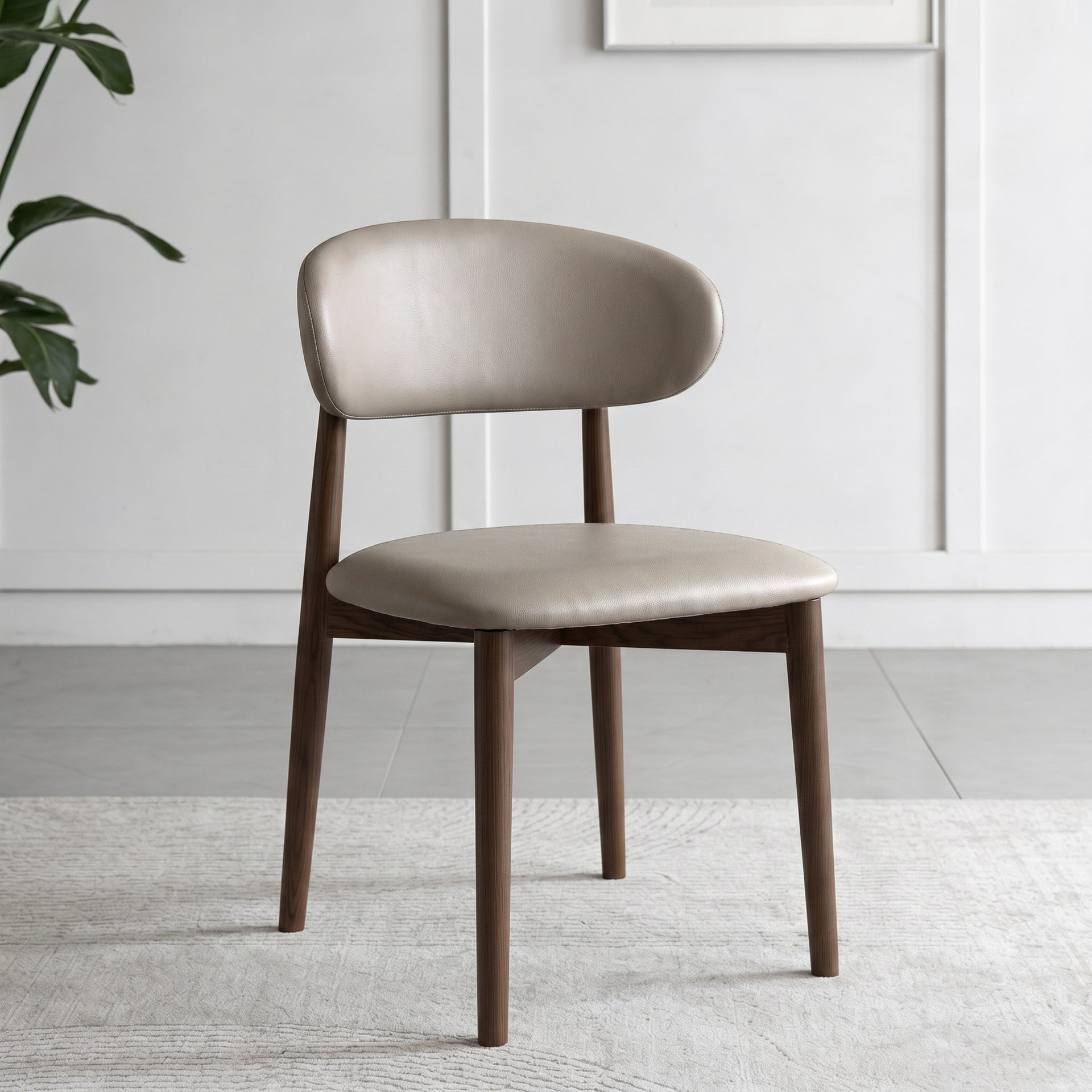 Cento Dining Chair, Walnut & Grey, Set of 2