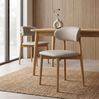 Cento Dining Chair, Wood & Grey, Set of 2