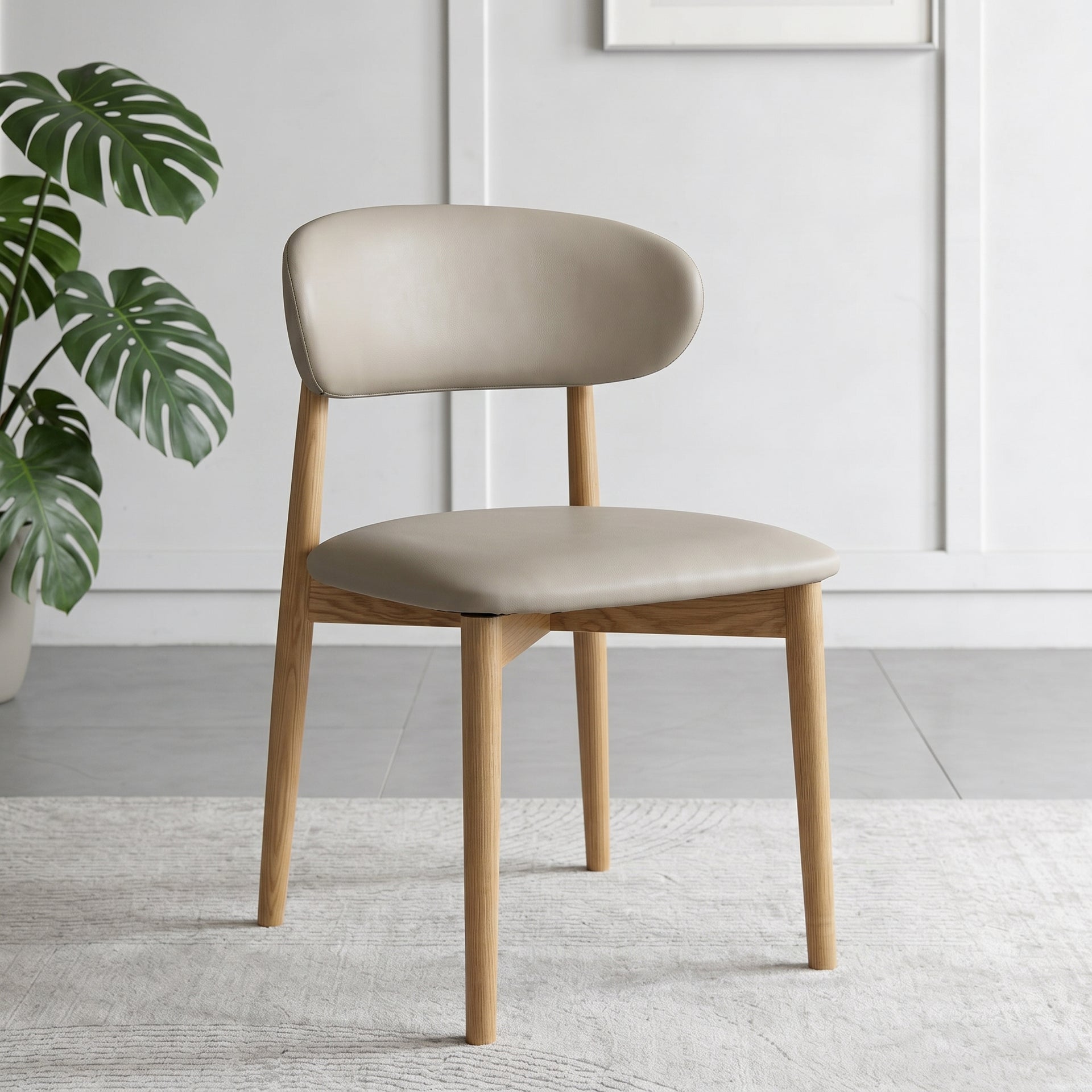 Cento Dining Chair, Wood & Grey, Set of 2