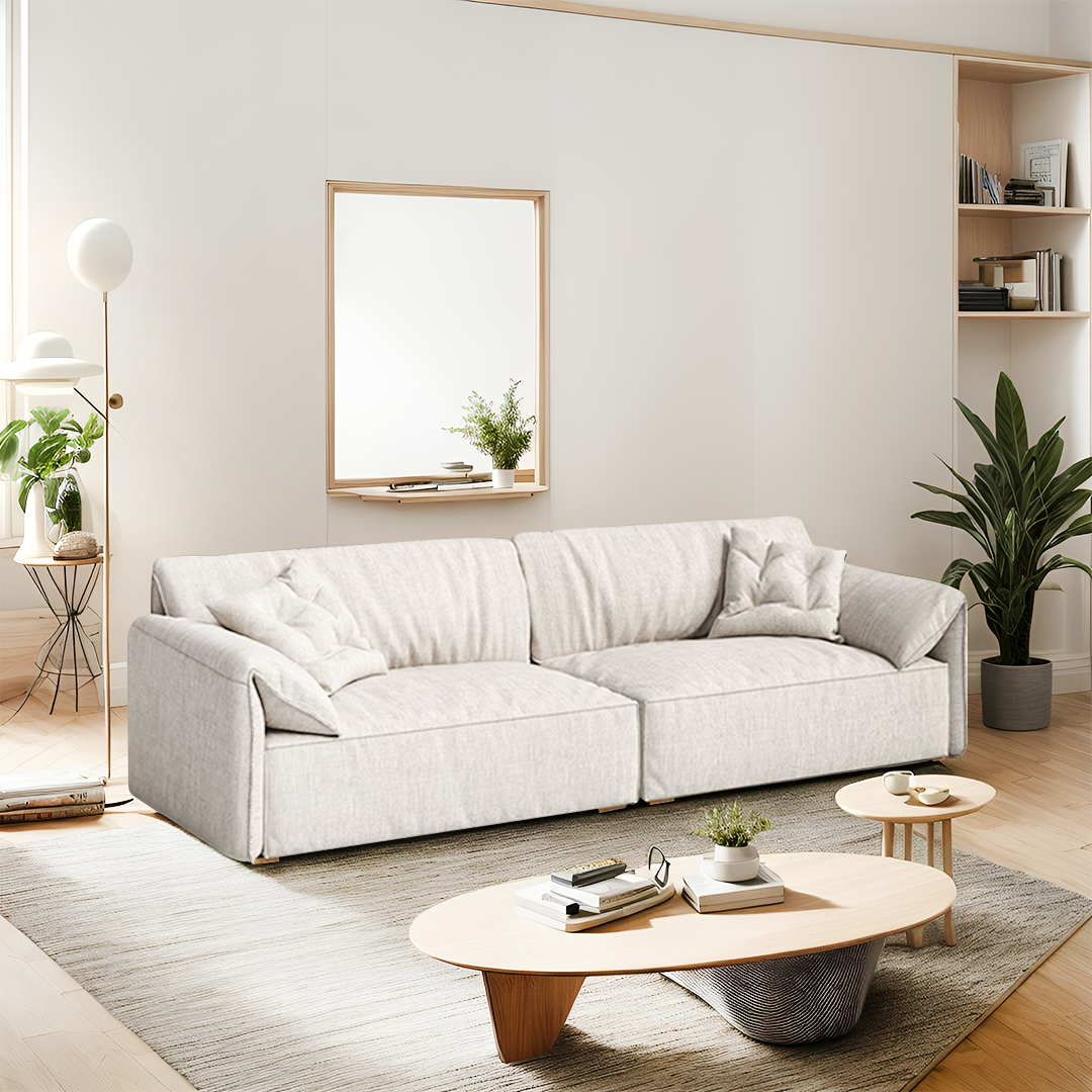 Ceva Fabric sofa, 2.7M, Cream - Online Only