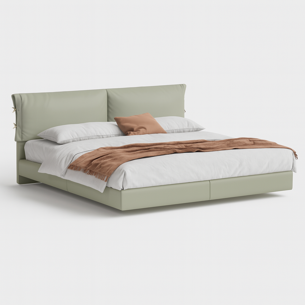 Sasso Upholstered Bed Frame, Grey, Queen
