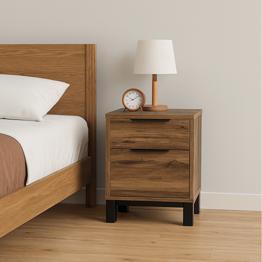 Corsi Bedside Table, Elm