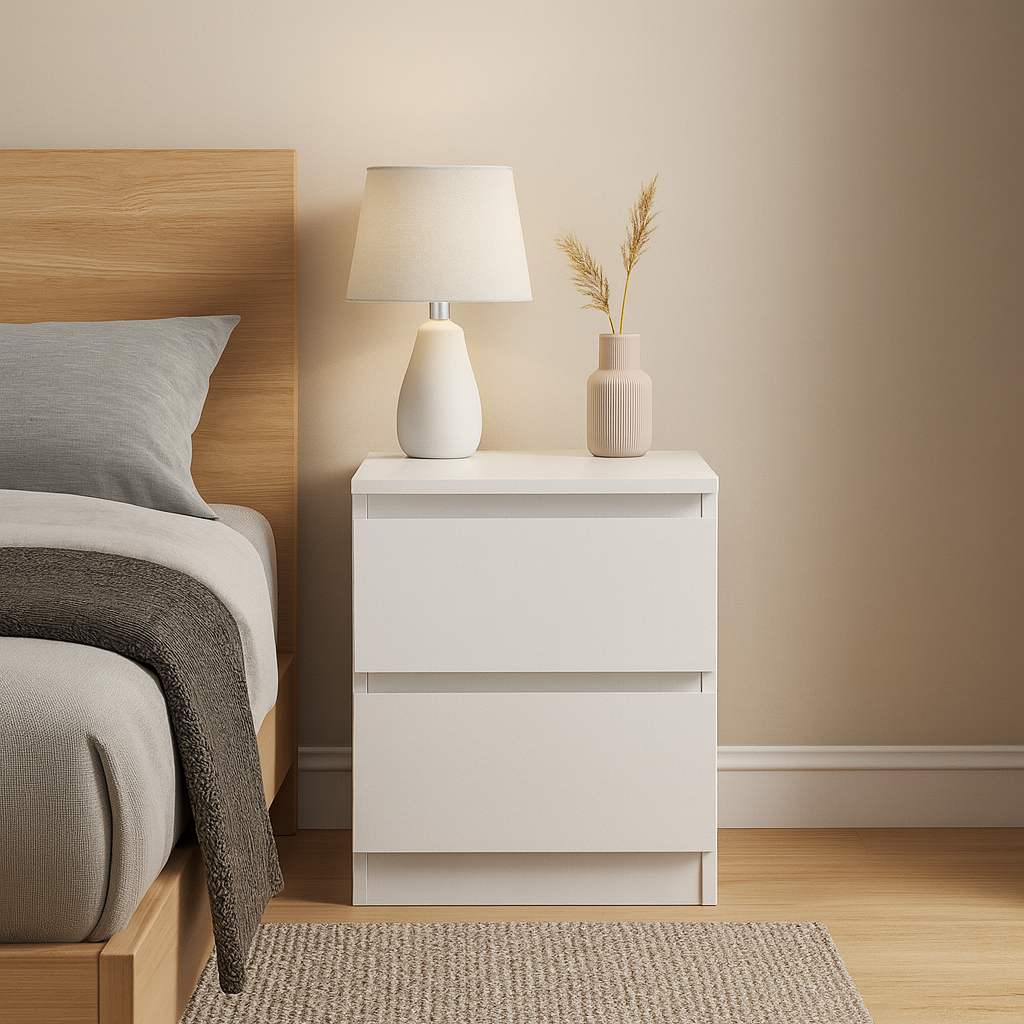 Sotta Bedside Table, White