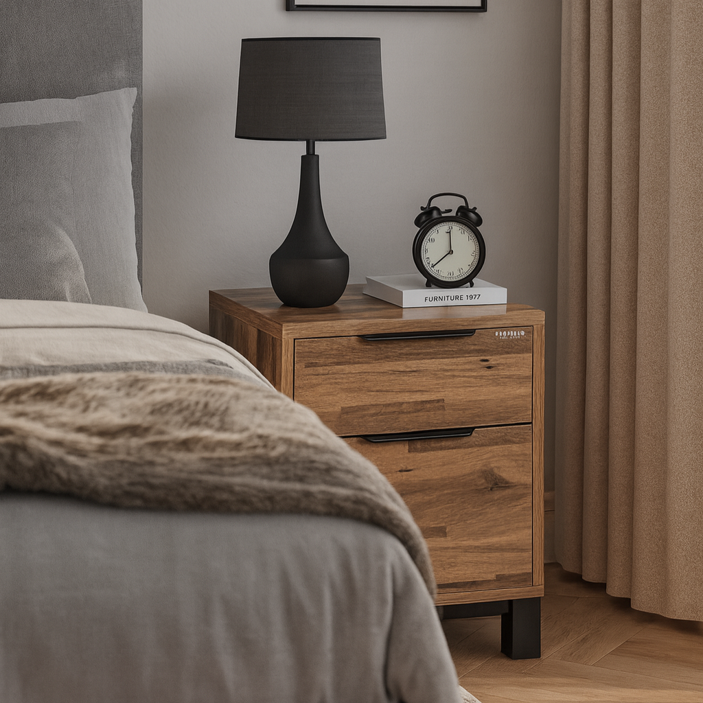 Corsi Bedside Table, Elm
