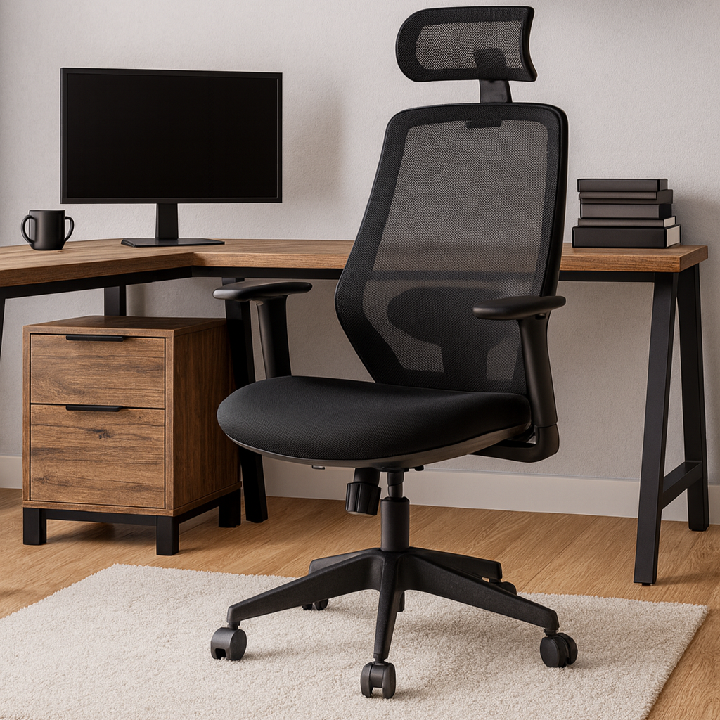 Fomia Office Chair with adjustable Headrest, Black