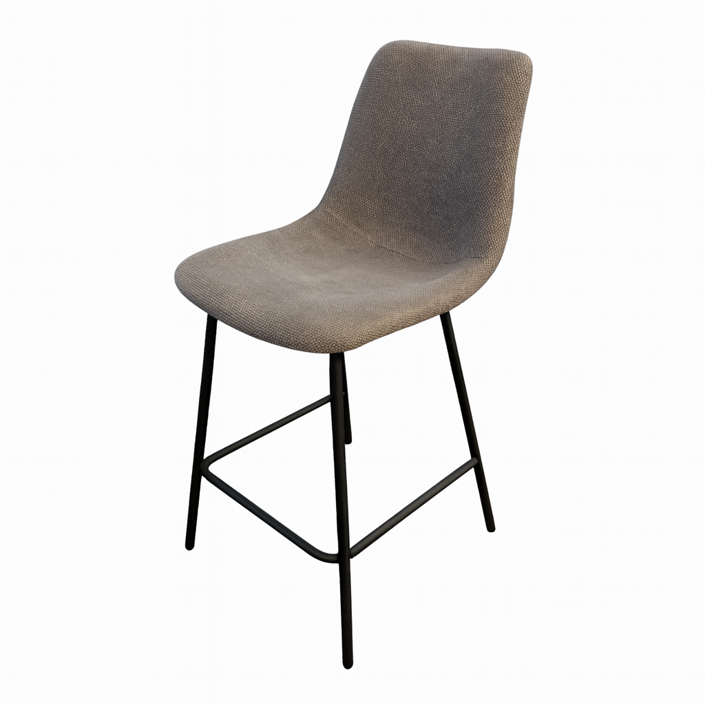Gela Fabric Bar chair, Grey & Black